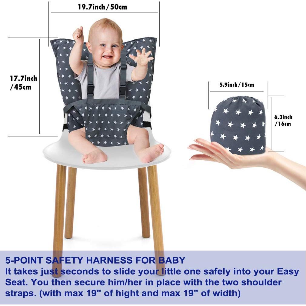 Silla Alta Portátil MINGRI para Bebés con Arnés de Seguridad