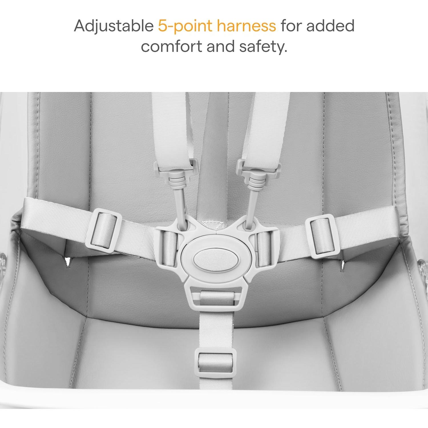 Silla Alta Giratoria 360° Munchkin Nube para Bebés - Blanco y Gris