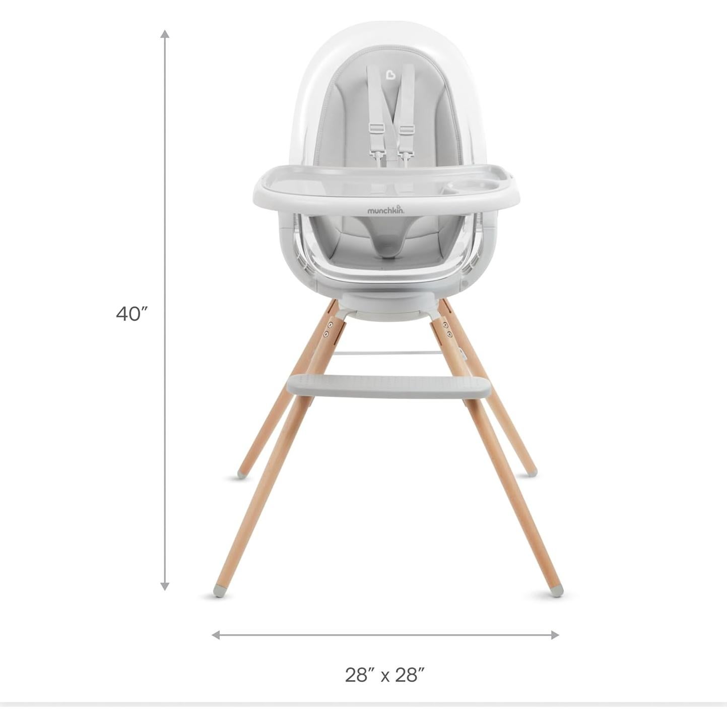 Silla Alta Giratoria 360° Munchkin Nube para Bebés - Blanco y Gris