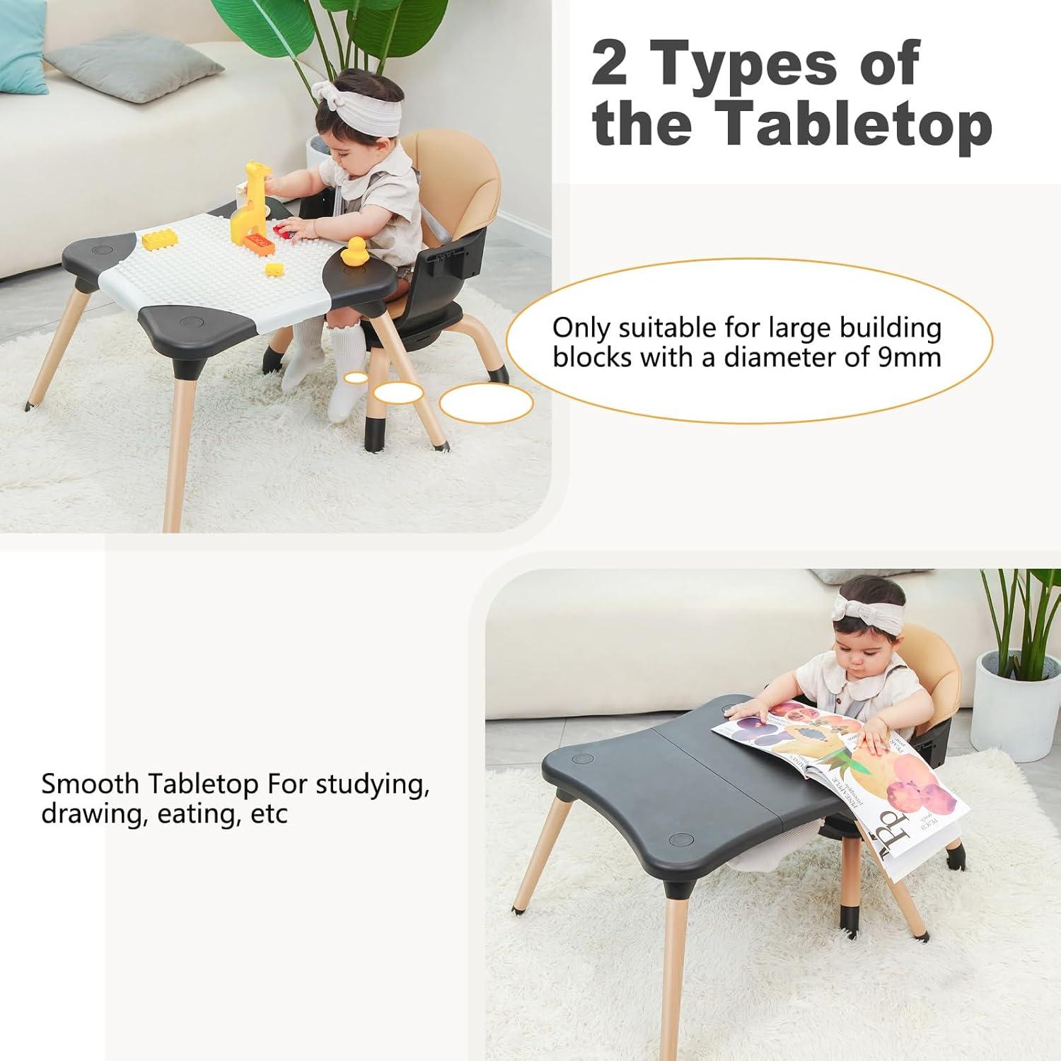 Silla Alta 7 en 1 Komcot para Bebés y Niños - Negro