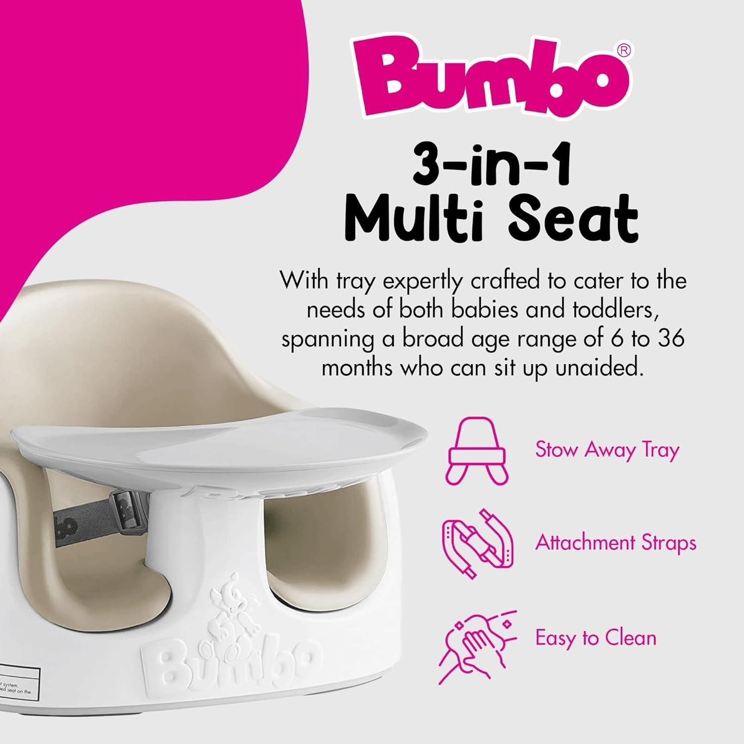 Asiento Multiusos 3 en 1 Bumbo Taupe para Niños 6-36 Meses