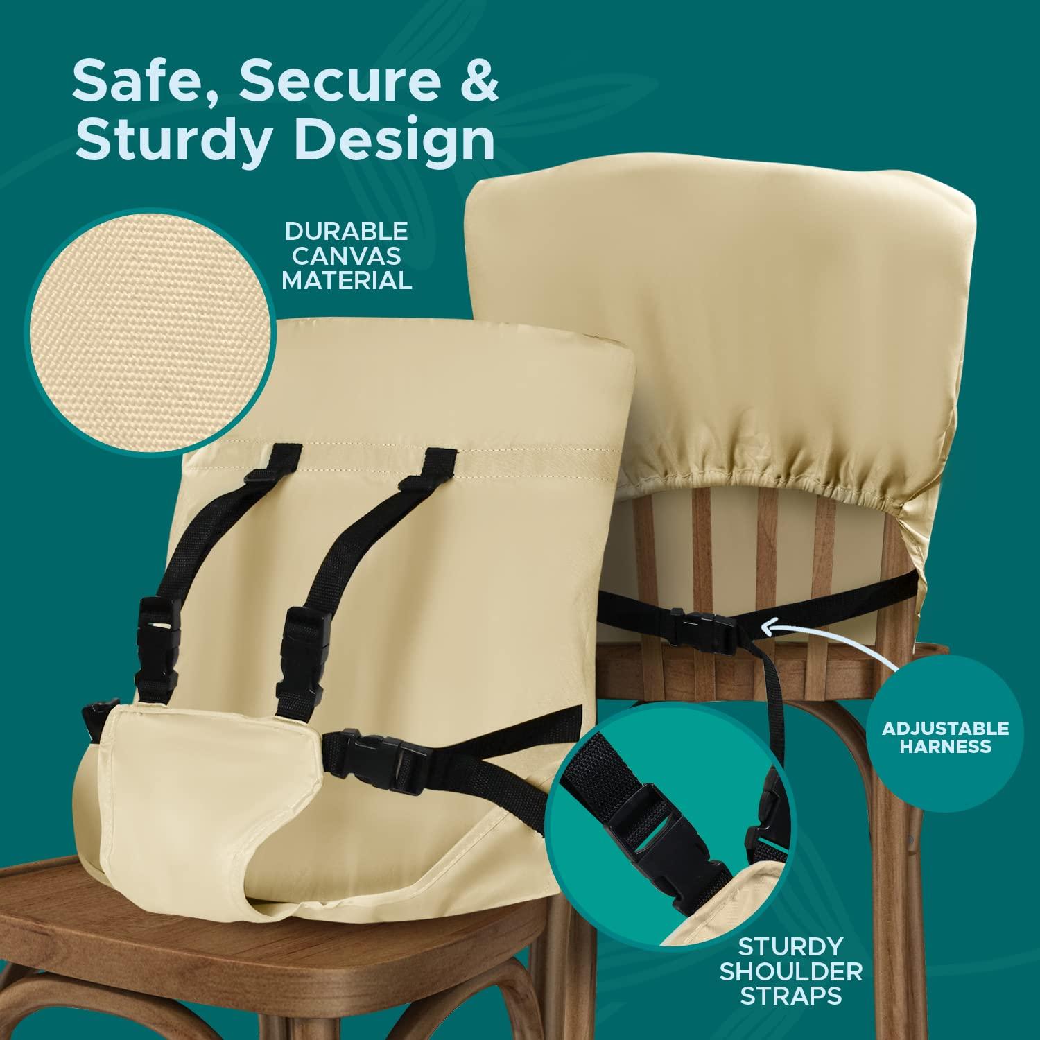 Silla Alta Portátil Baby Pick Beige - Plegable y Lavable