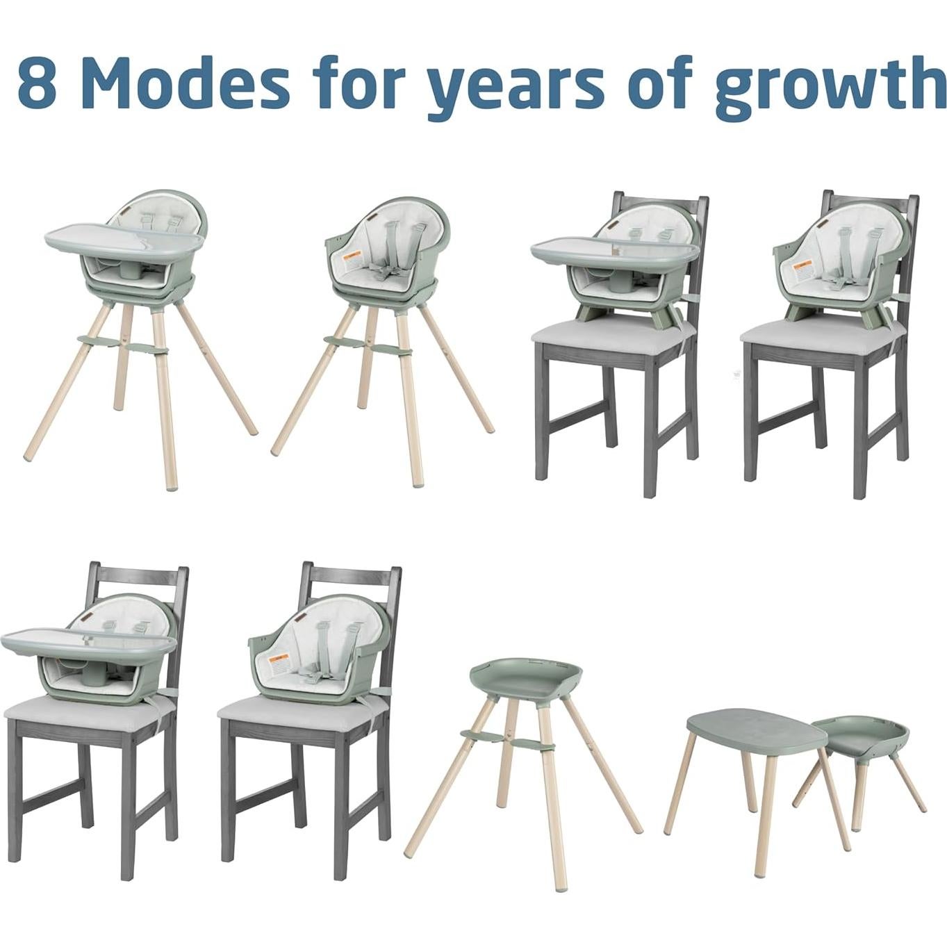 Silla Alta Maxi-Cosi Moa 8-en-1 Verde Clásico Lavable
