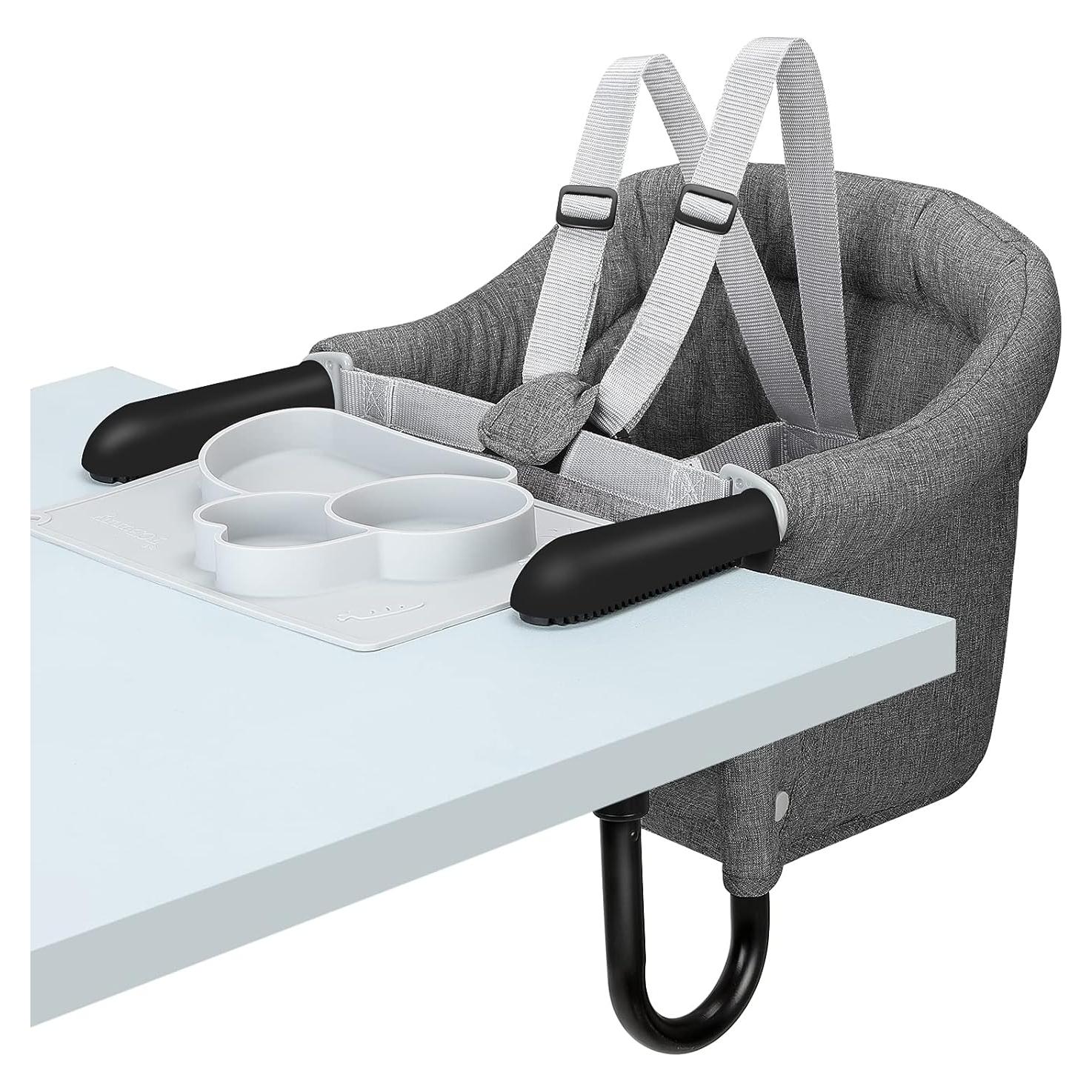 Silla de Gancho Plegable TCBunny para Bebés - Gris, 16.8 kg