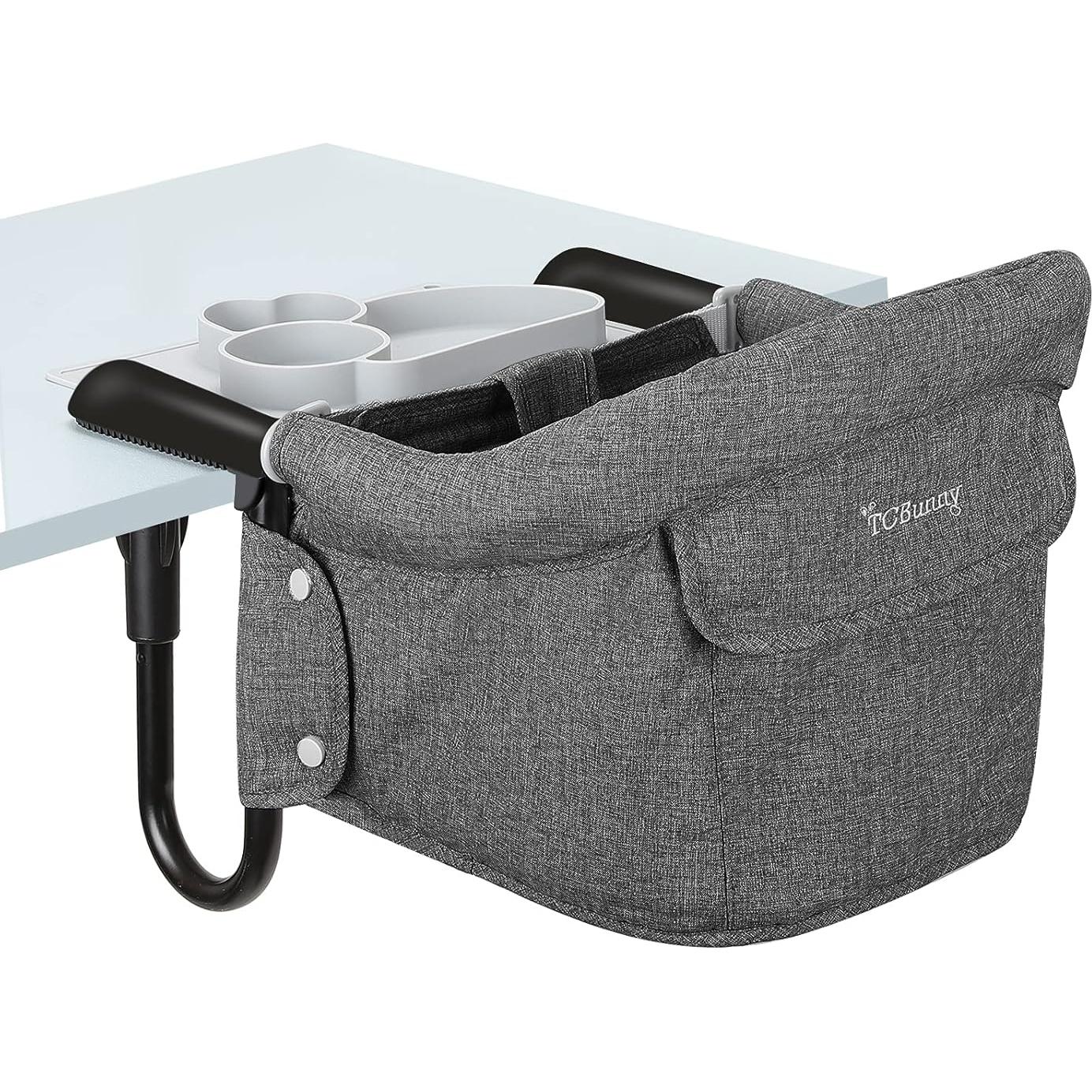 Silla de Gancho Plegable TCBunny para Bebés - Gris, 16.8 kg