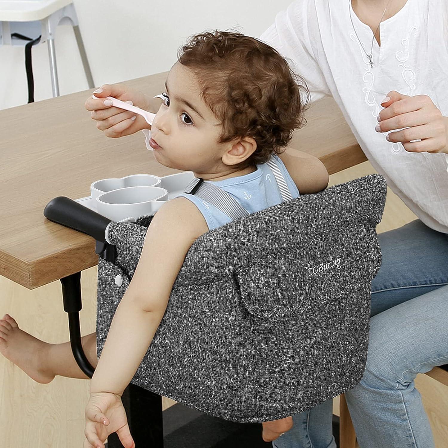 Silla de Gancho Plegable TCBunny para Bebés - Gris, 16.8 kg