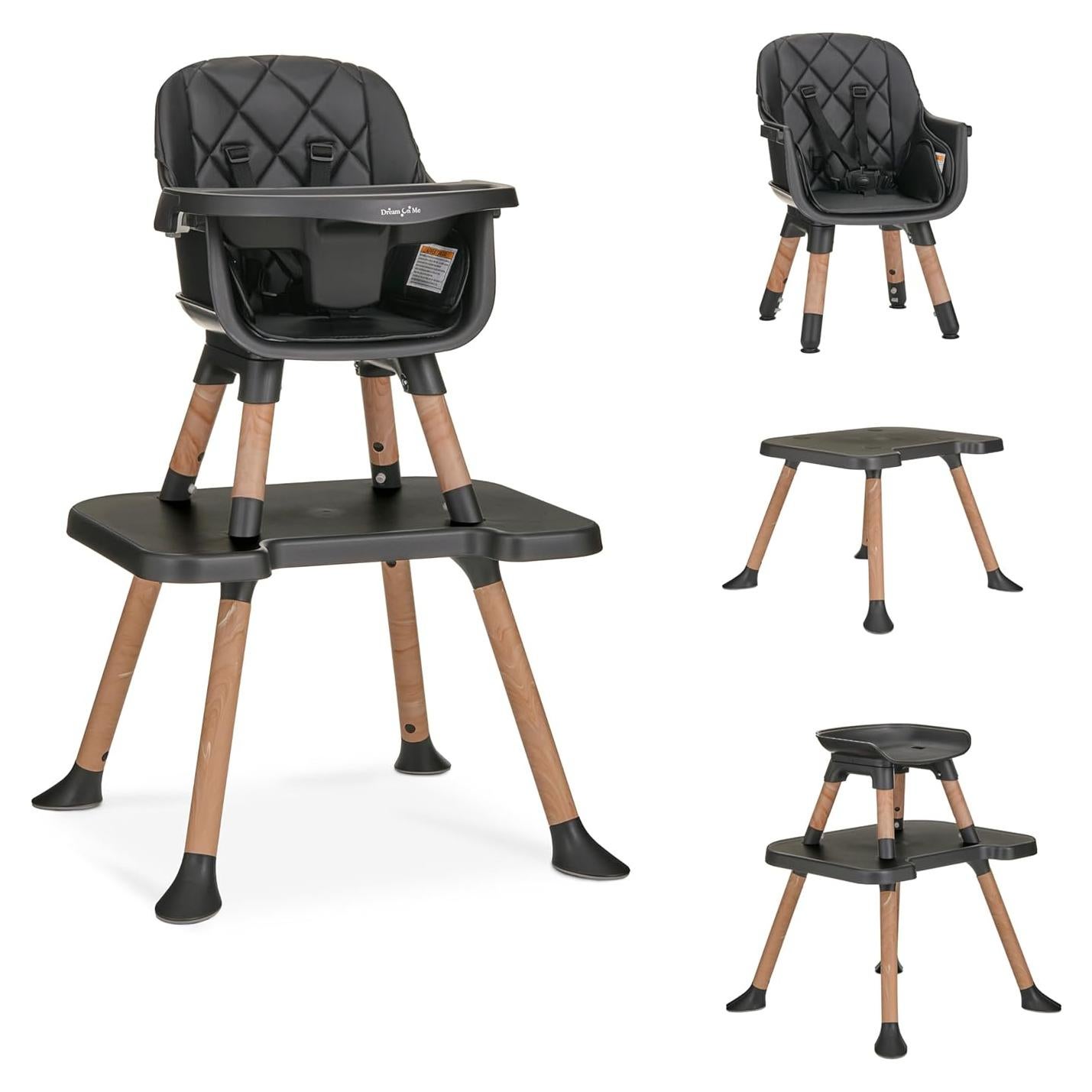 Silla Alta Convertible Dream On Me Luna 4-en-1 Negra