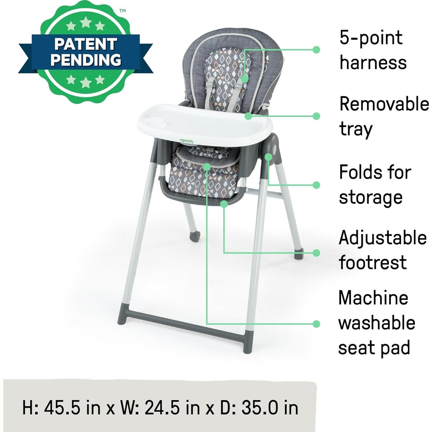 Silla Alta 7 en 1 Ingenuity Proper Positioner Unisex 0-36 Meses