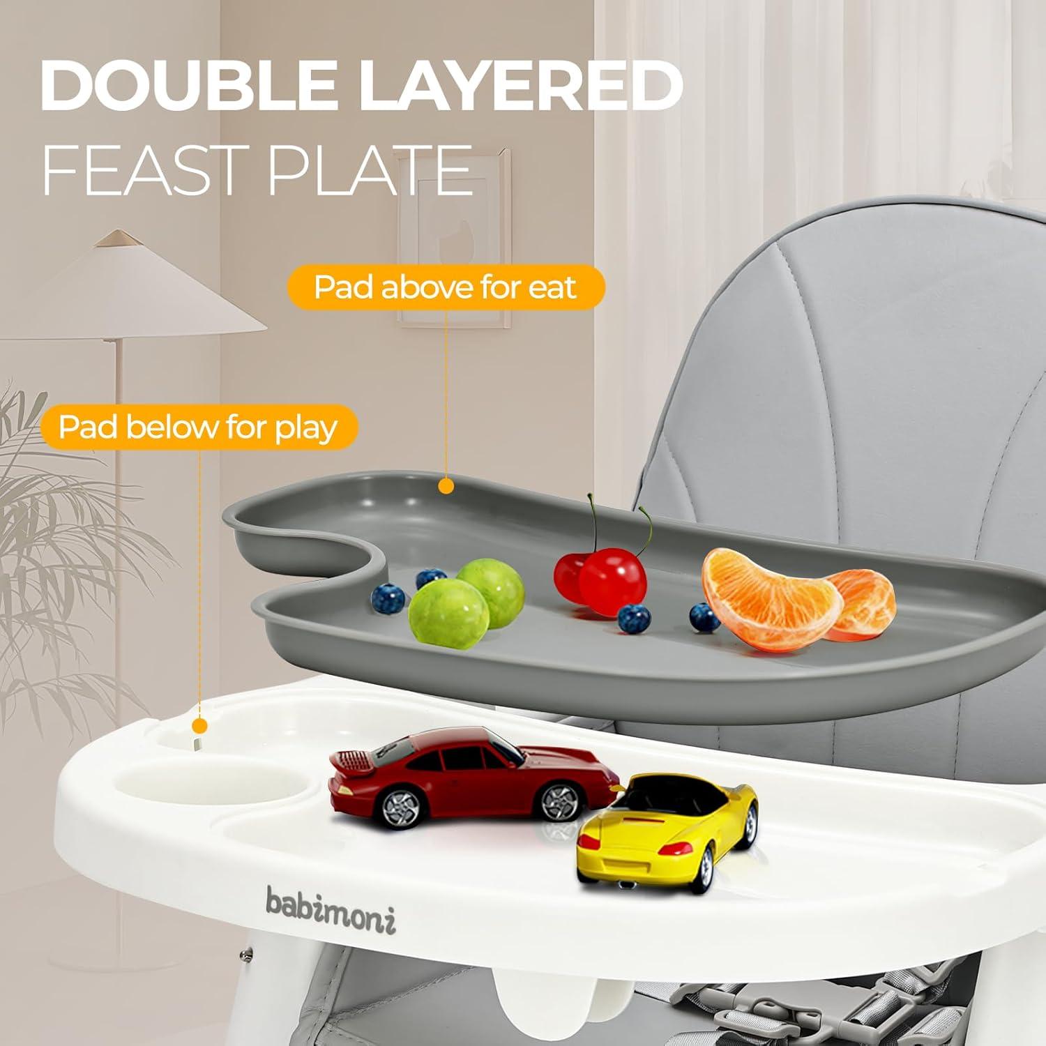 Silla Alta Convertible 3 en 1 para Bebés - Gris