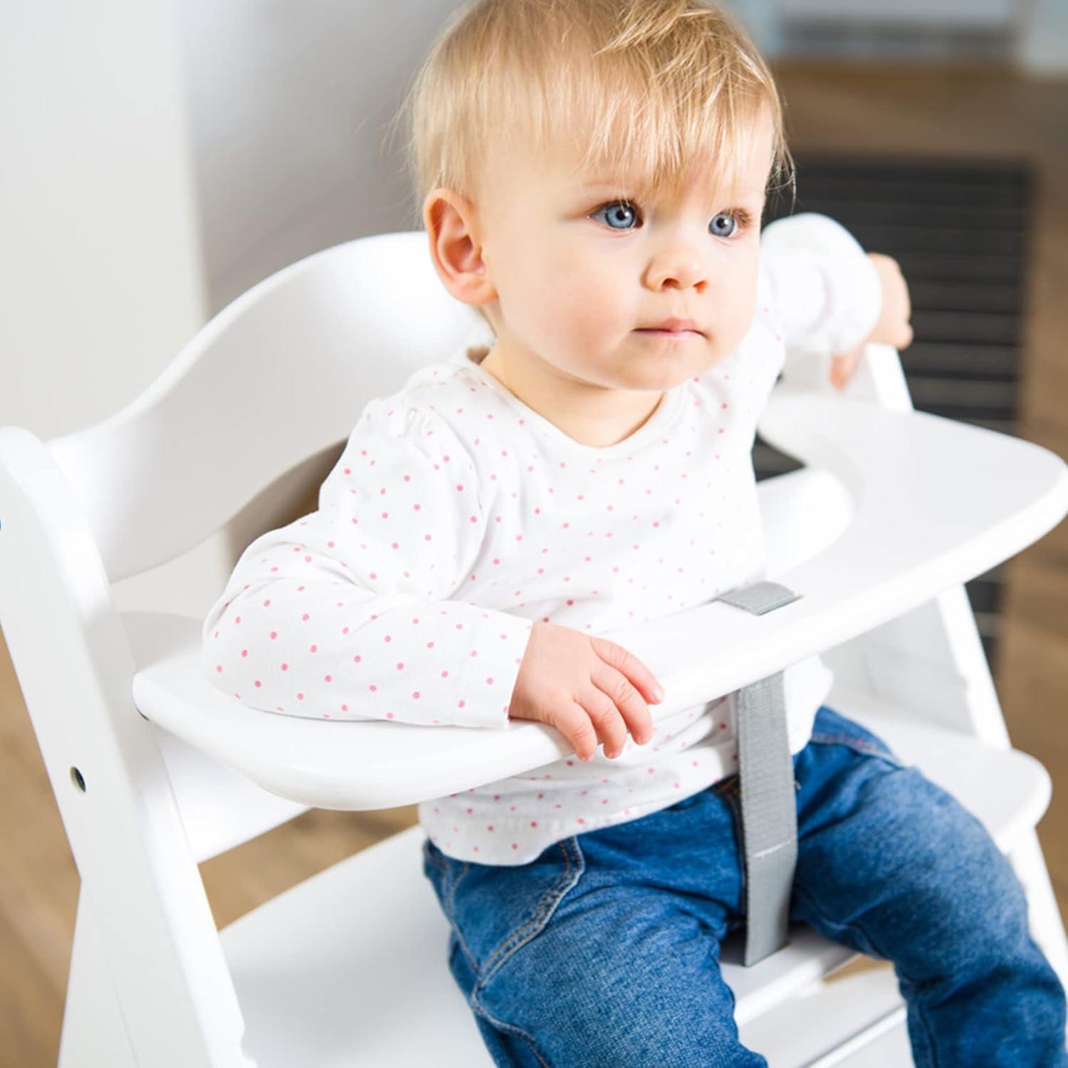 hauck Alpha+ Grow Along Solid Beechwood Highchair with Adjustable Seat, White