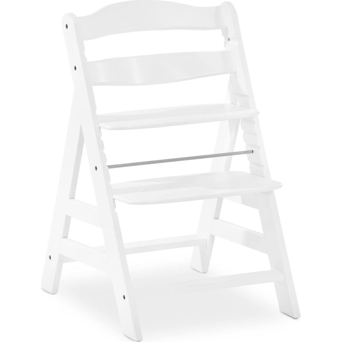 hauck Alpha+ Grow Along Solid Beechwood Highchair with Adjustable Seat, White