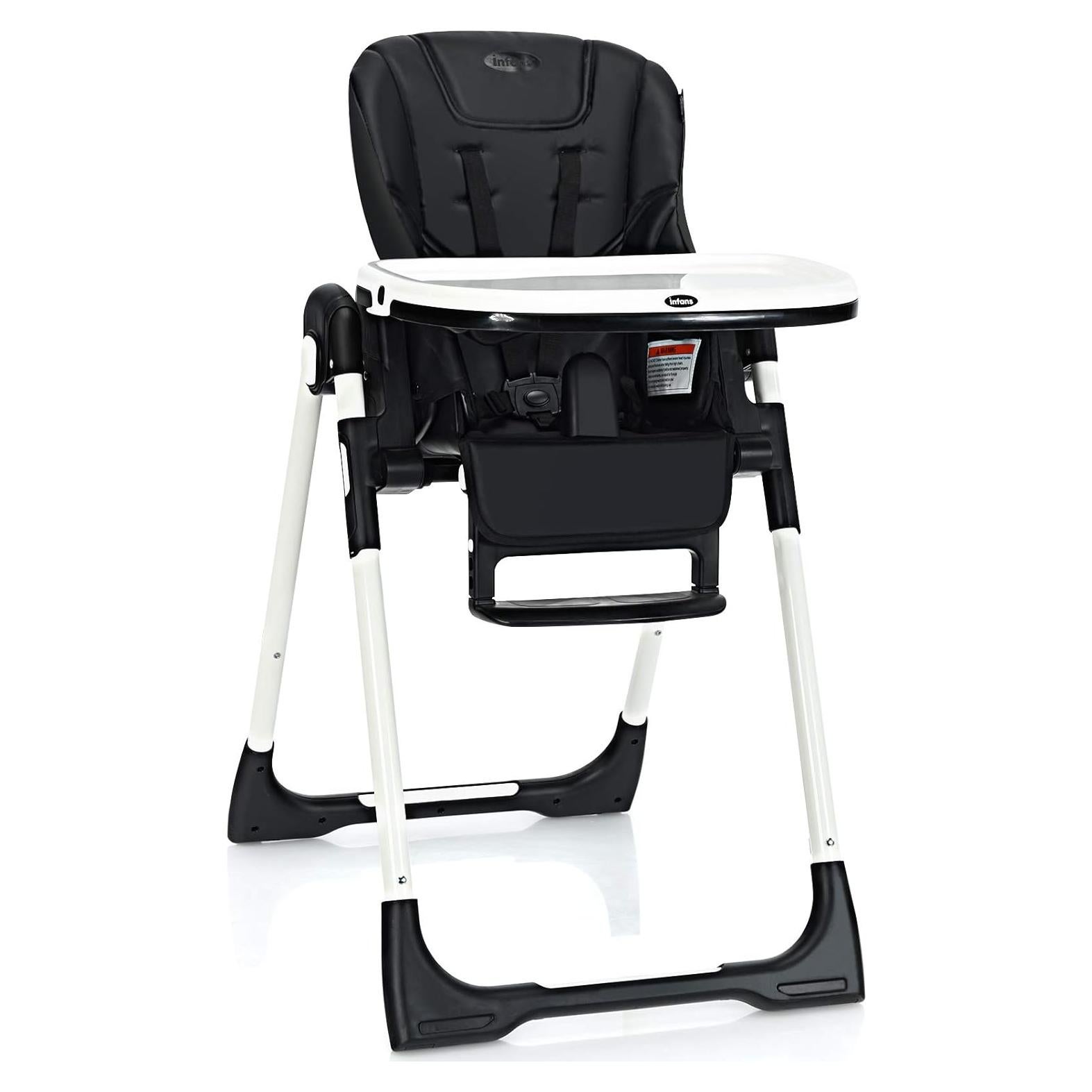 Silla Alta INFANS Plegable para Bebés y Niños - Ajustable, Negro