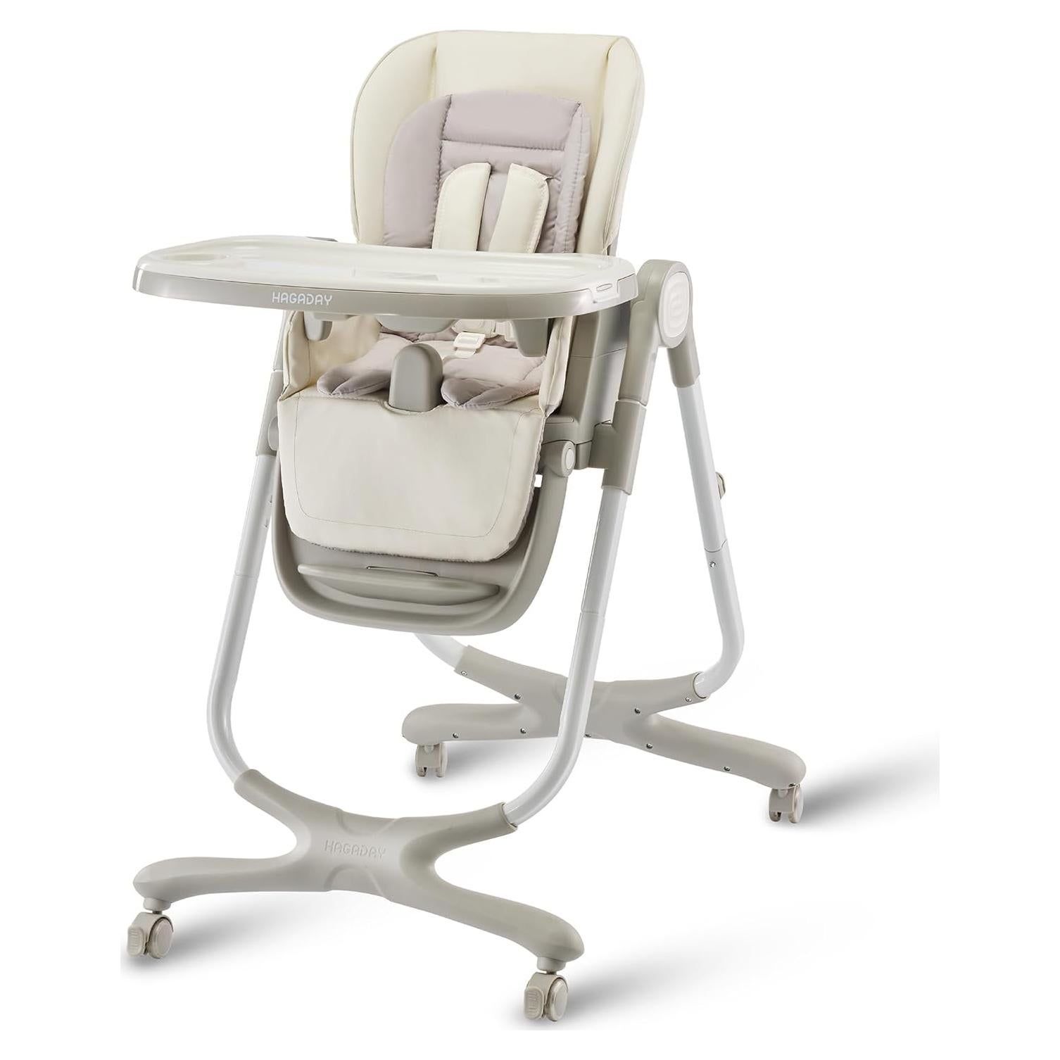 Silla Alta Convertible 6 en 1 Hagaday Blanca para Bebés