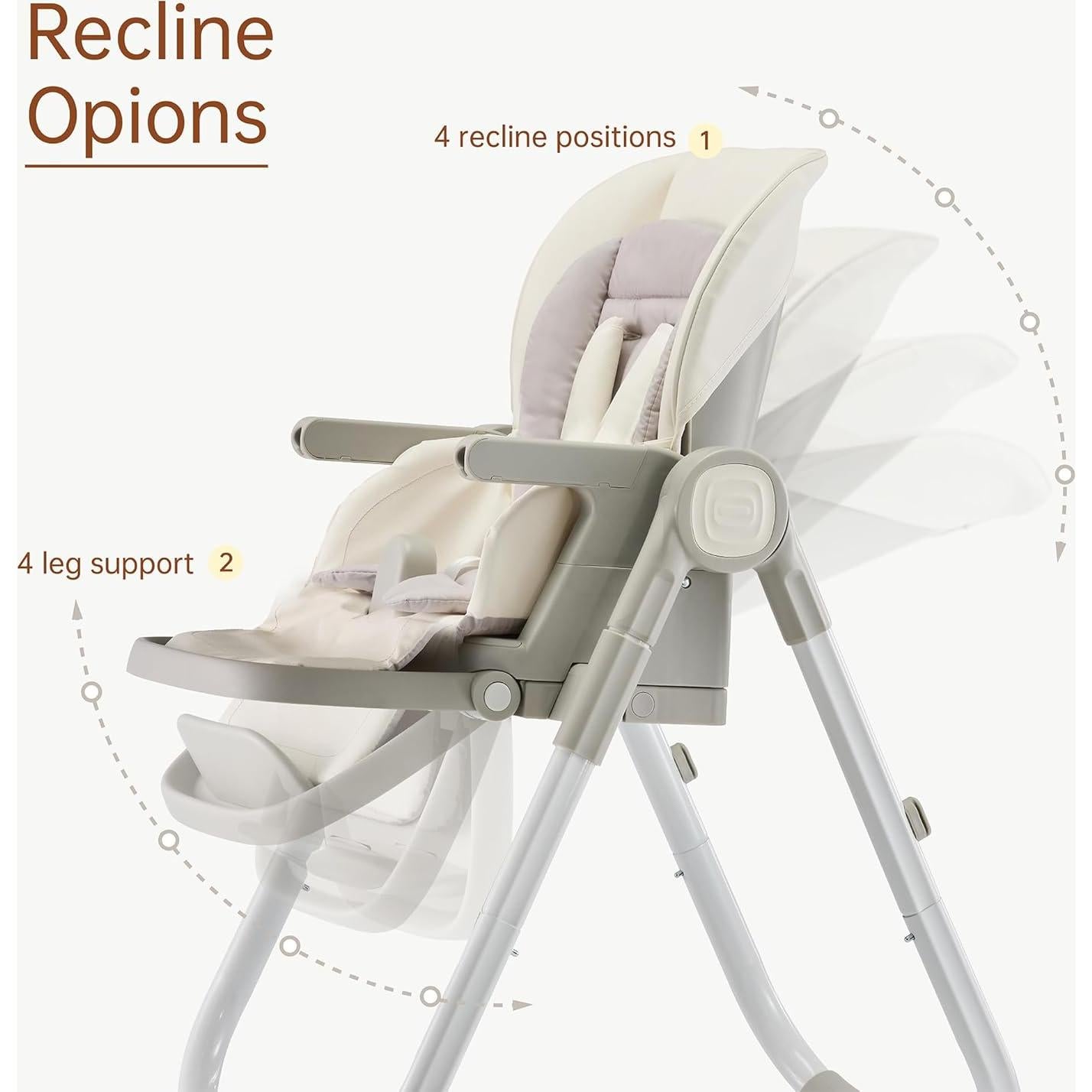 Silla Alta Convertible 6 en 1 Hagaday Blanca para Bebés