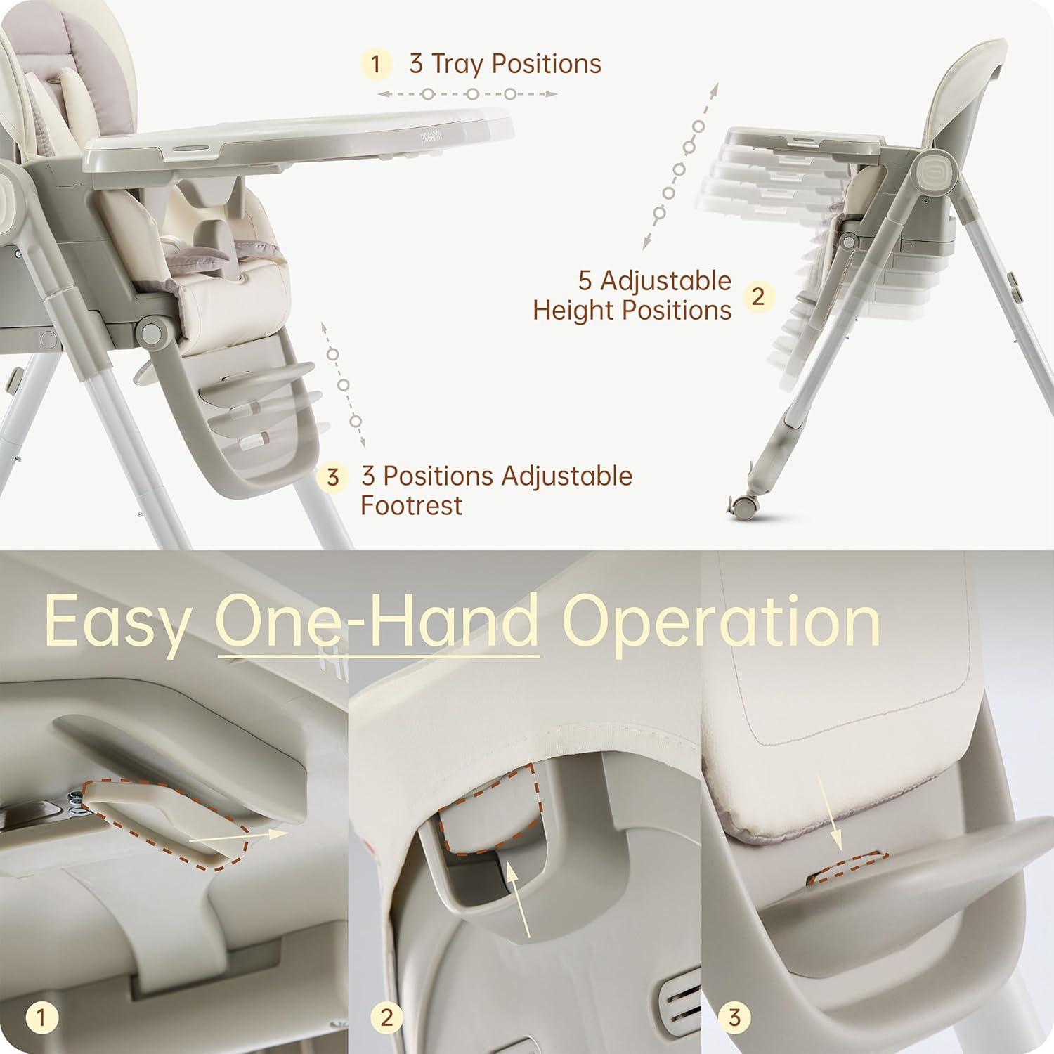 Silla Alta Convertible 6 en 1 Hagaday Blanca para Bebés