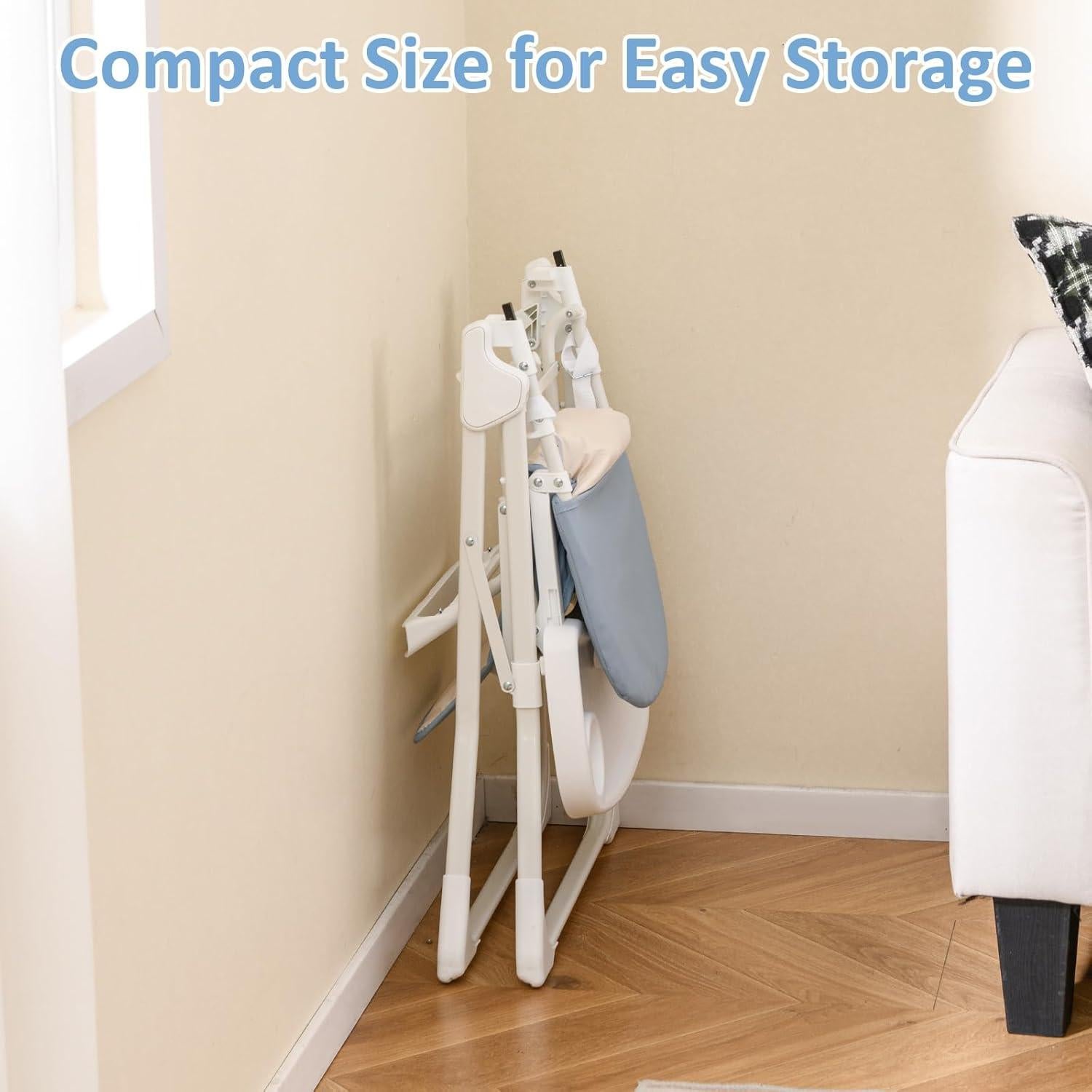 Silla Alta Plegable INFANS para Bebés Ajustable 6-36 Meses Azul