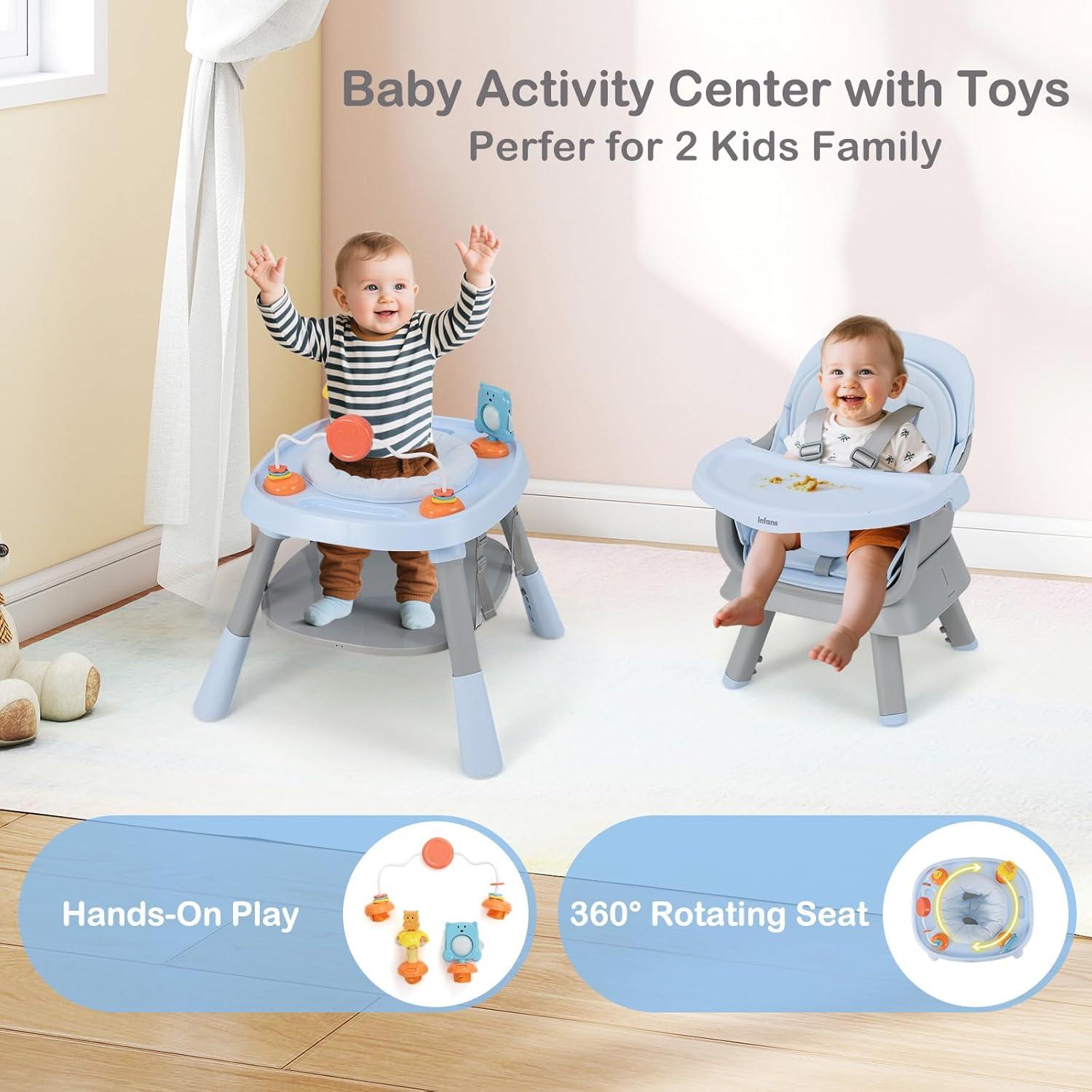 Silla Alta Multifuncional INFANS 9 en 1 para Bebés Azul