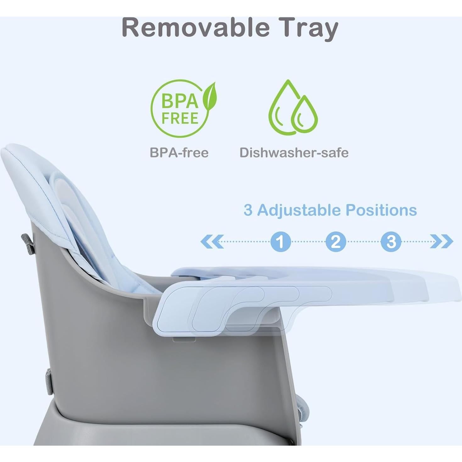 Silla Alta Multifuncional INFANS 9 en 1 para Bebés Azul