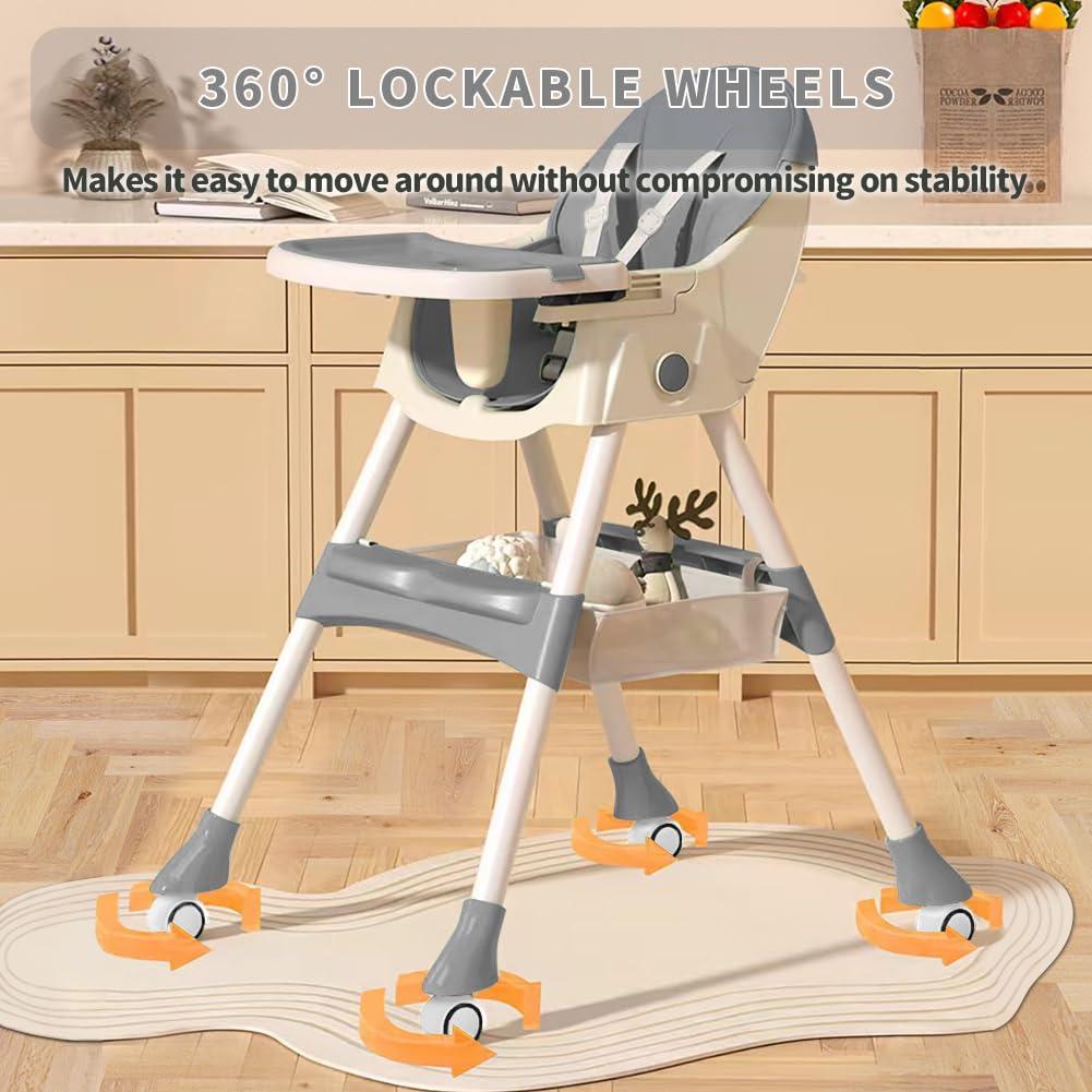 Silla Alta Convertible 4 en 1 Bonbay Gris para Bebés