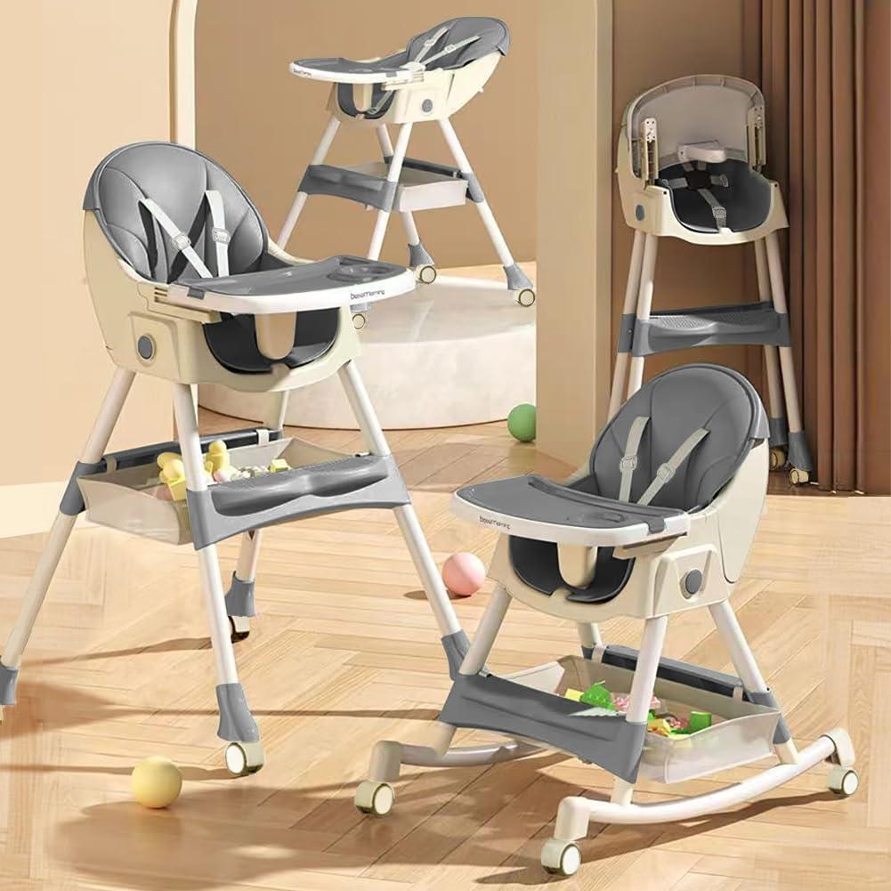 Silla Alta Convertible 4 en 1 Bonbay Gris para Bebés