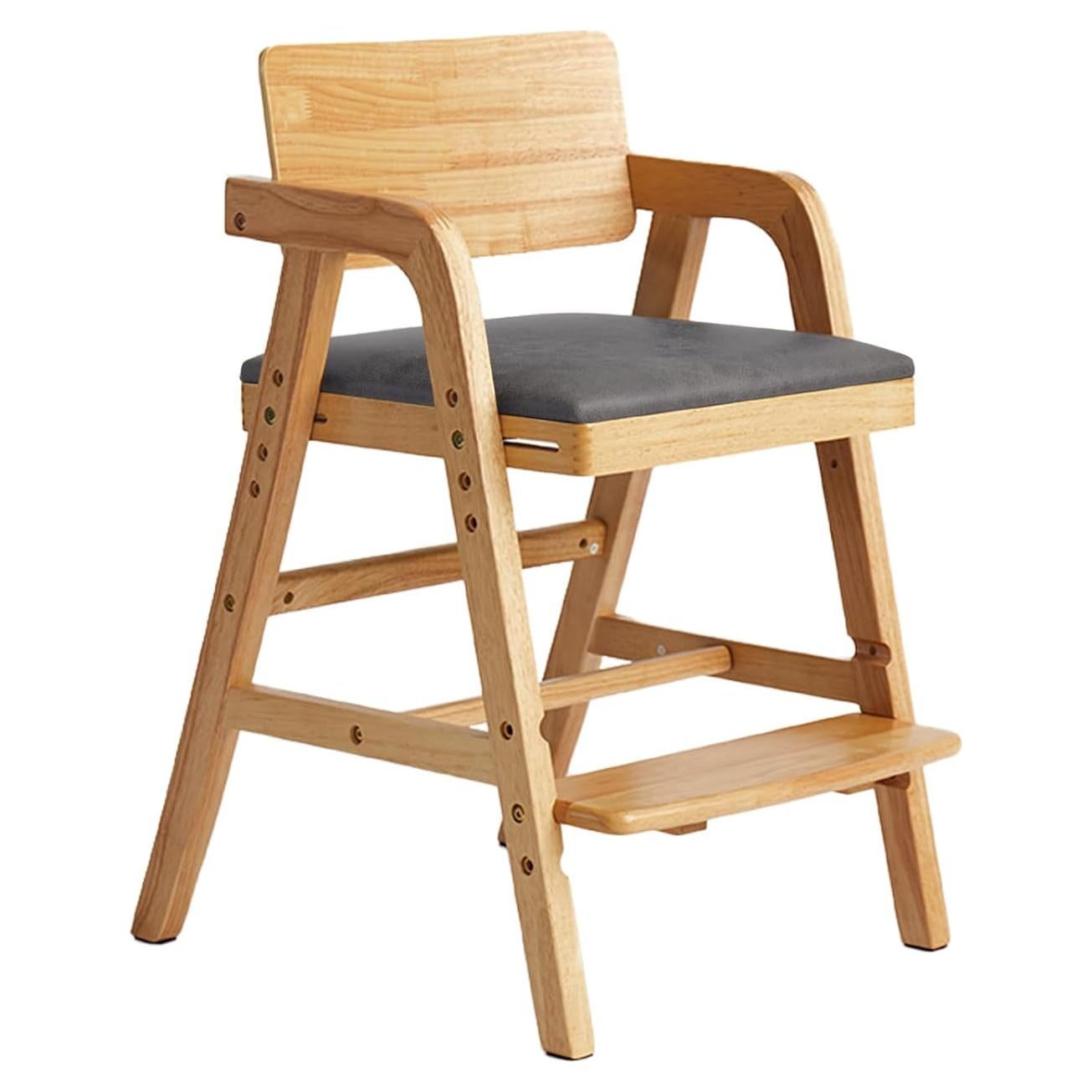 Silla Alta Ajustable ALeesing para Niños de Madera Natural