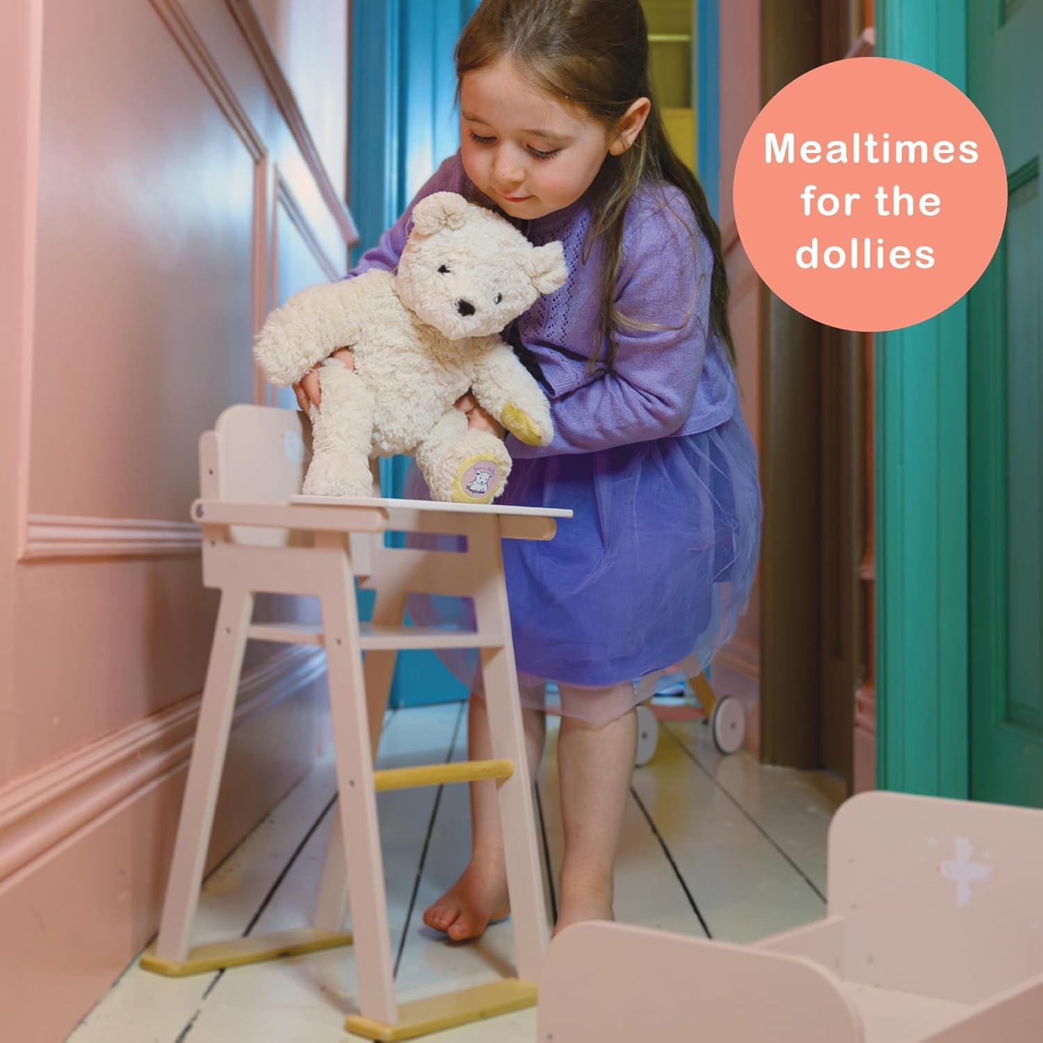 Silla Alta de Muñeca Mentari - Madera, 29x47.4 cm, Rosa