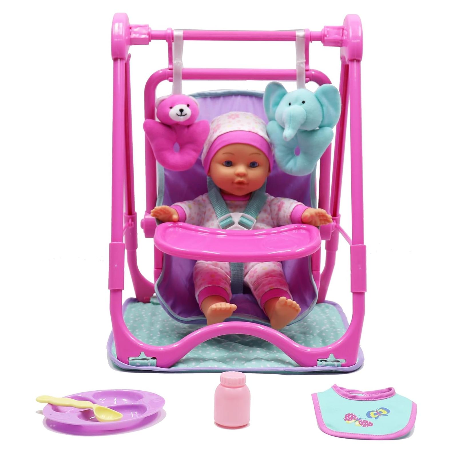 Juego de Silla Alta 4-en-1 para Muñeca Gi-Go - Rosa y Verde