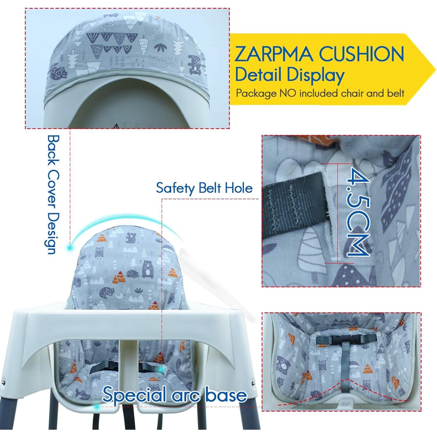 Cubierta Acolchada ZARPMA para Trona Antilop IKEA - Bosque Gris