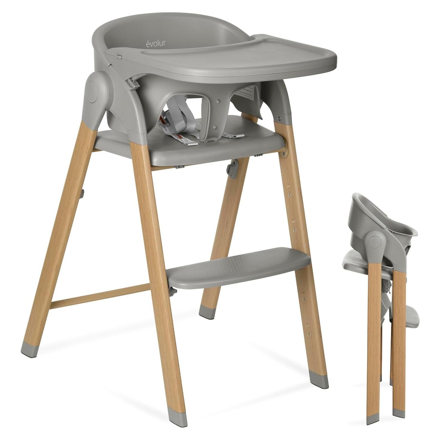 Silla Alta Evolur Nimbus Gris Oscuro con Arnés de Seguridad