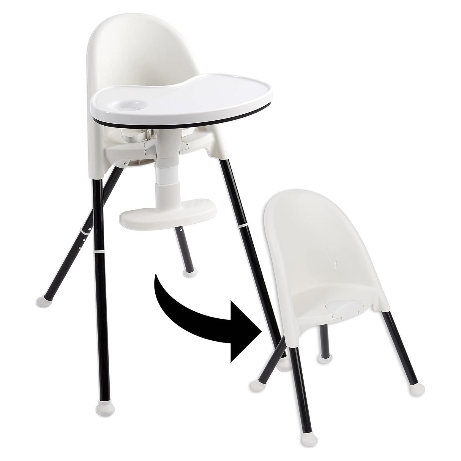 Silla Alta Plegable Cozy Tot Deluxe Negra y Blanca 55.88x50.8 cm