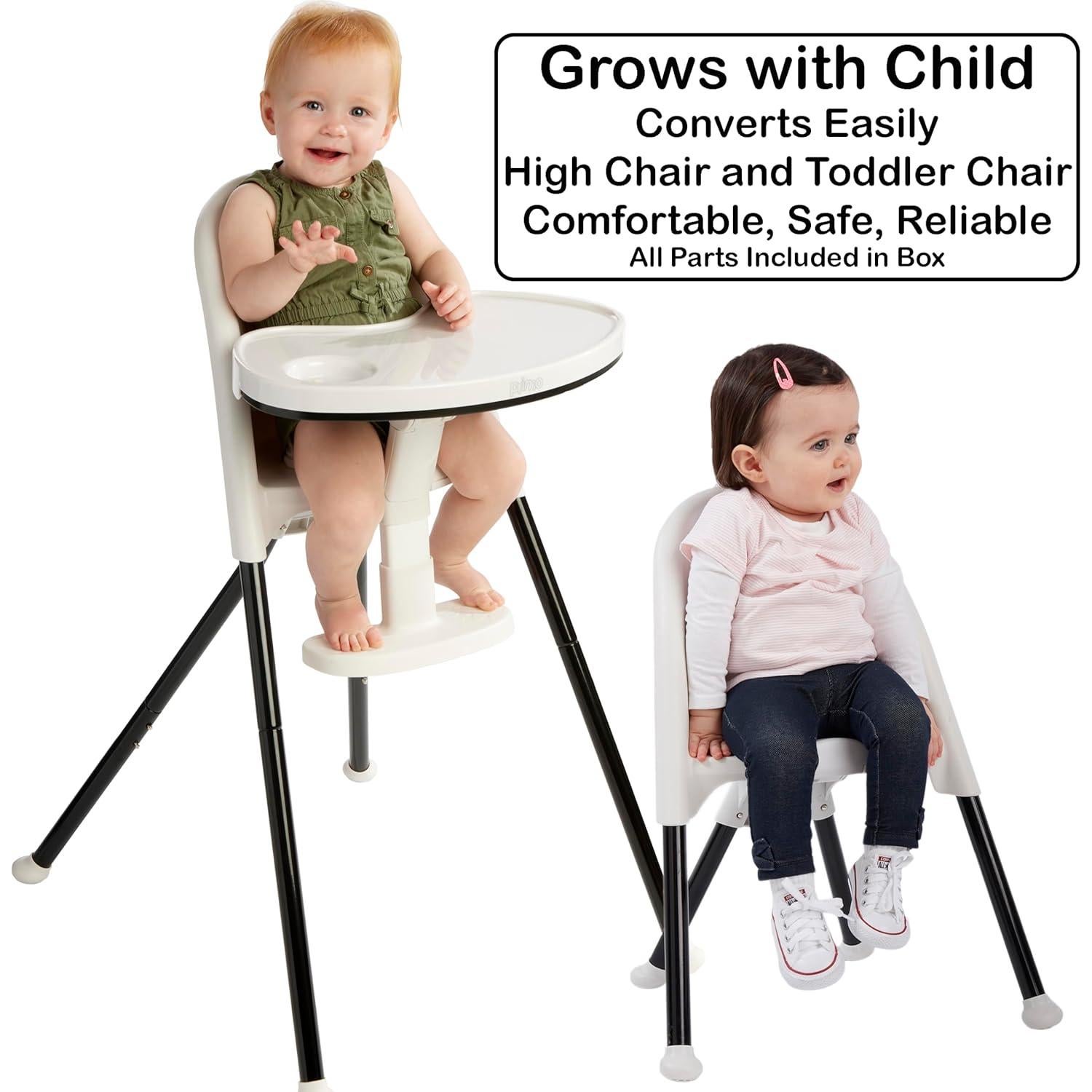 Silla Alta Plegable Cozy Tot Deluxe Negra y Blanca 55.88x50.8 cm