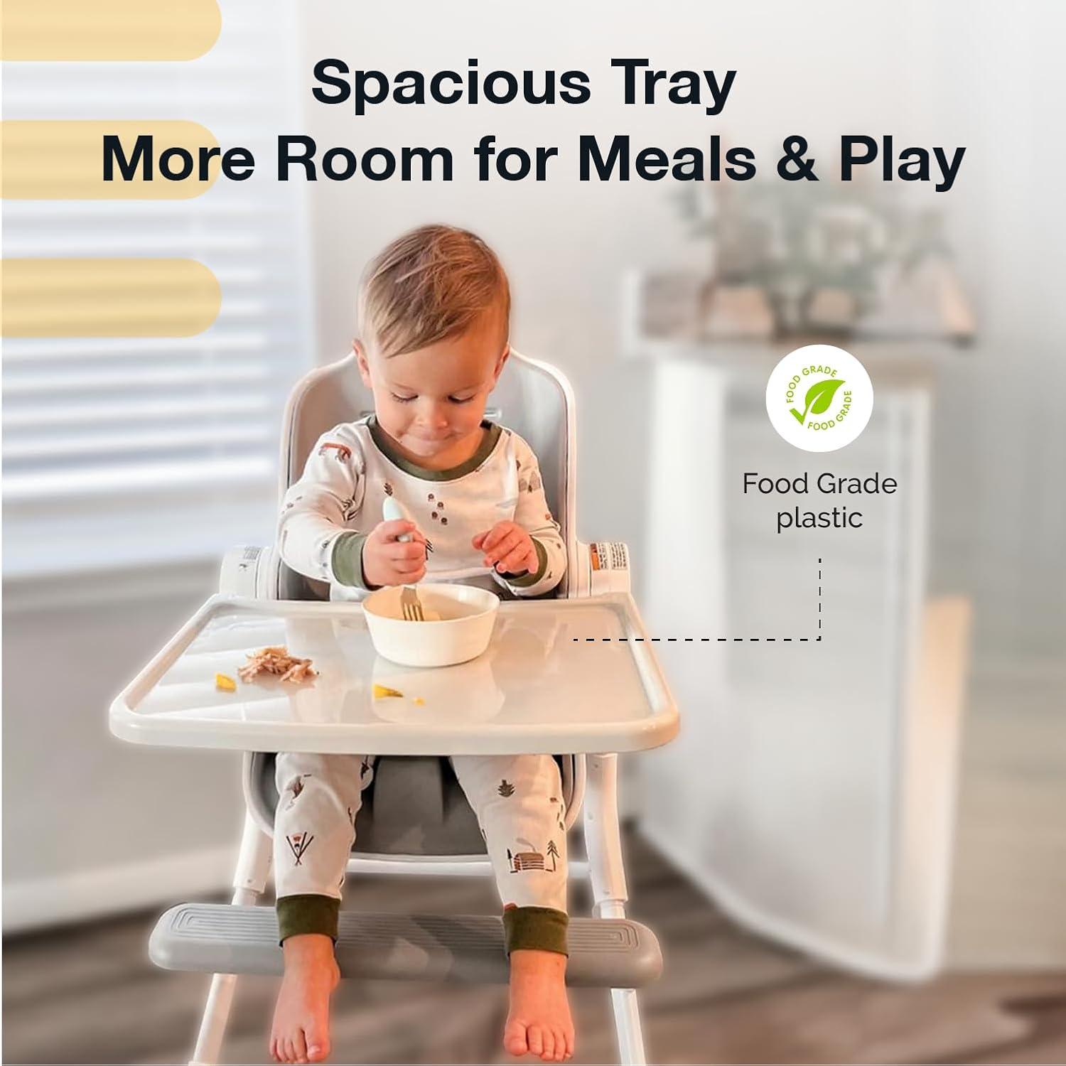 Silla Alta Convertible Oribel Cocoon Z - Gris Hielo - 8.4 kg