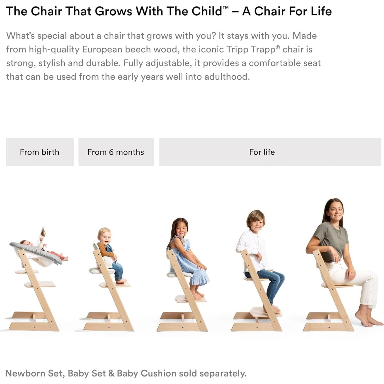 Cojín Clásico Stokke Tripp Trapp Gris Nórdico - Lavable