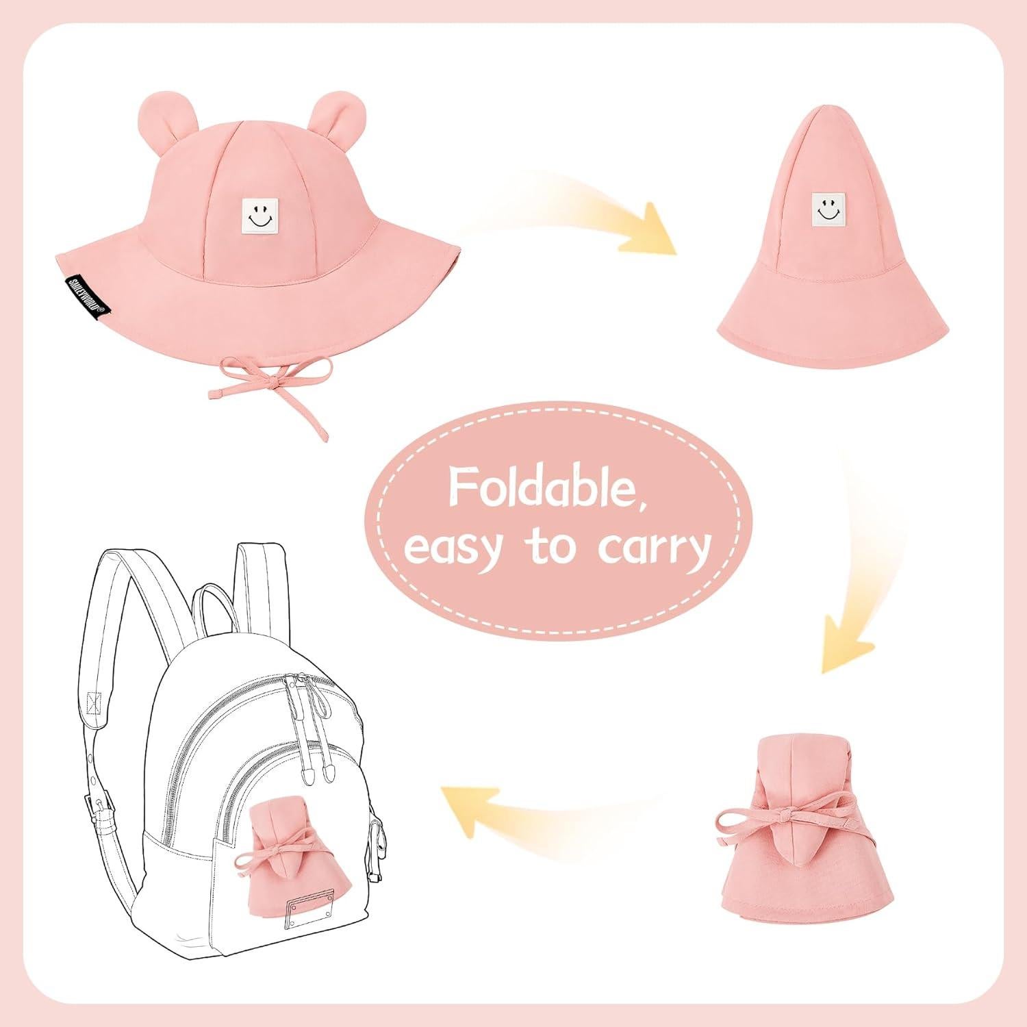 Sombrero de Sol Zando para Bebé UPF 50+ Rosa 6-12 meses