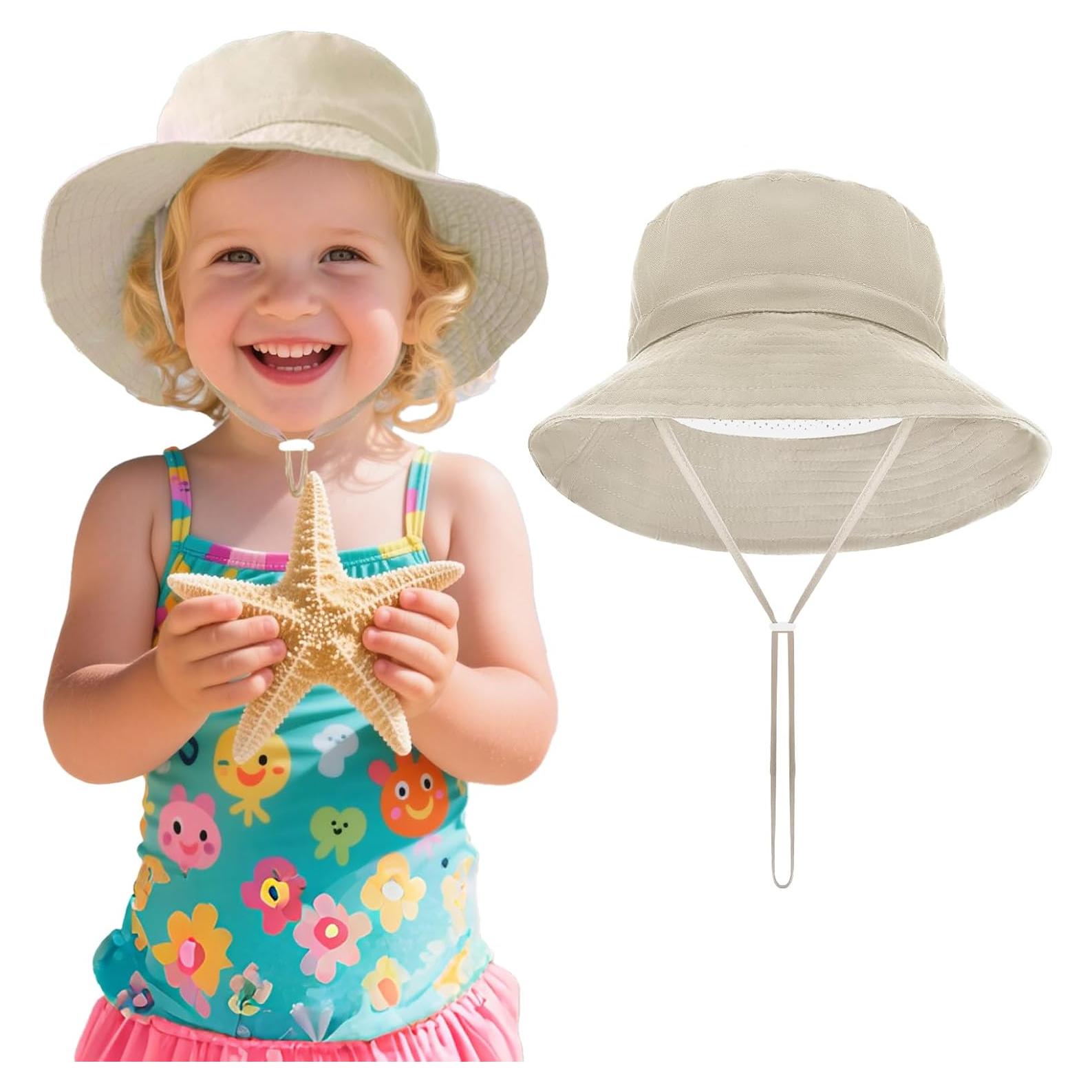 Sombrero de Sol para Bebé JTYKUYR UPF 50+ Ajustable 0-6 Años