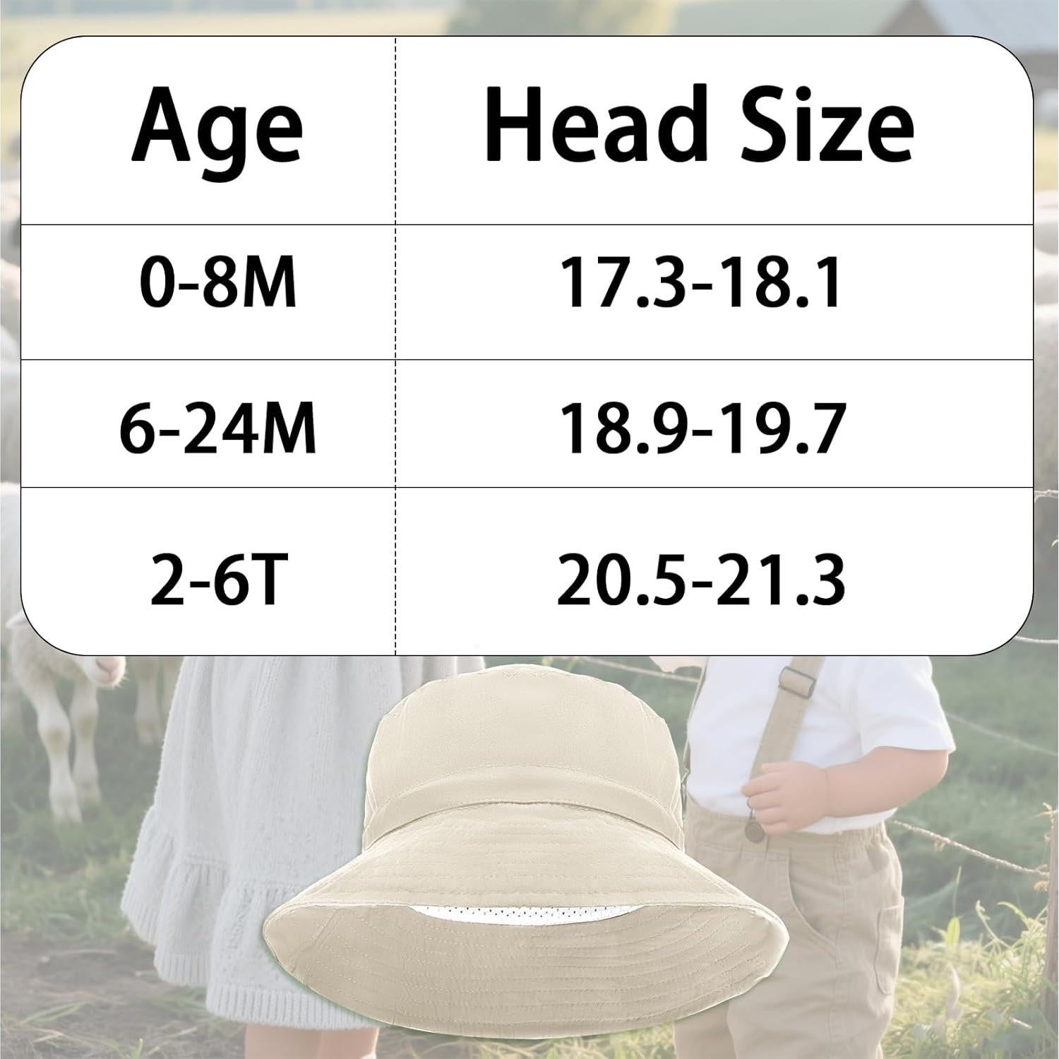 Sombrero de Sol para Bebé JTYKUYR UPF 50+ Ajustable 0-6 Años