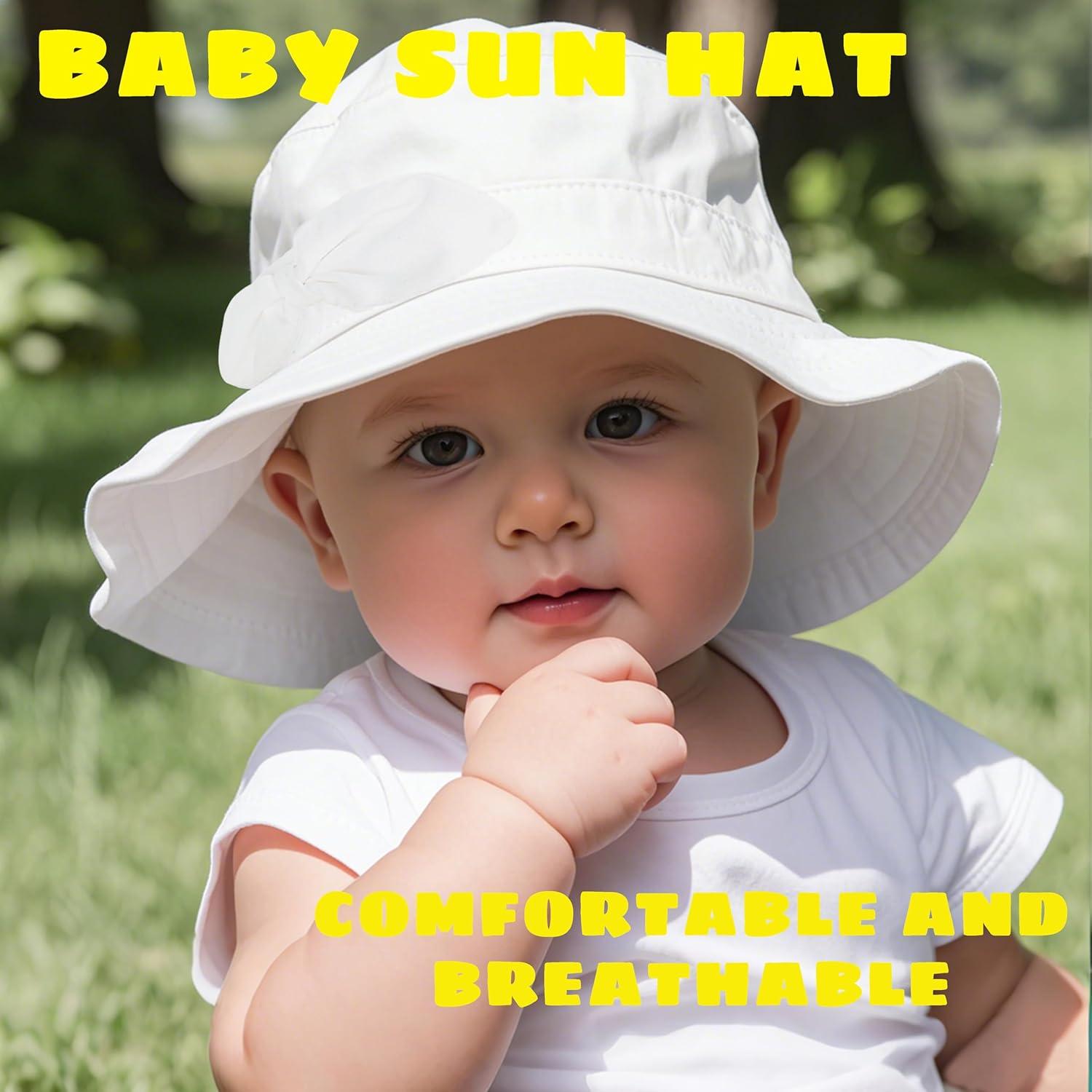 Sombrero de Sol Bebé Niña UPF 50+ Rosa Corazón 0-1 Año