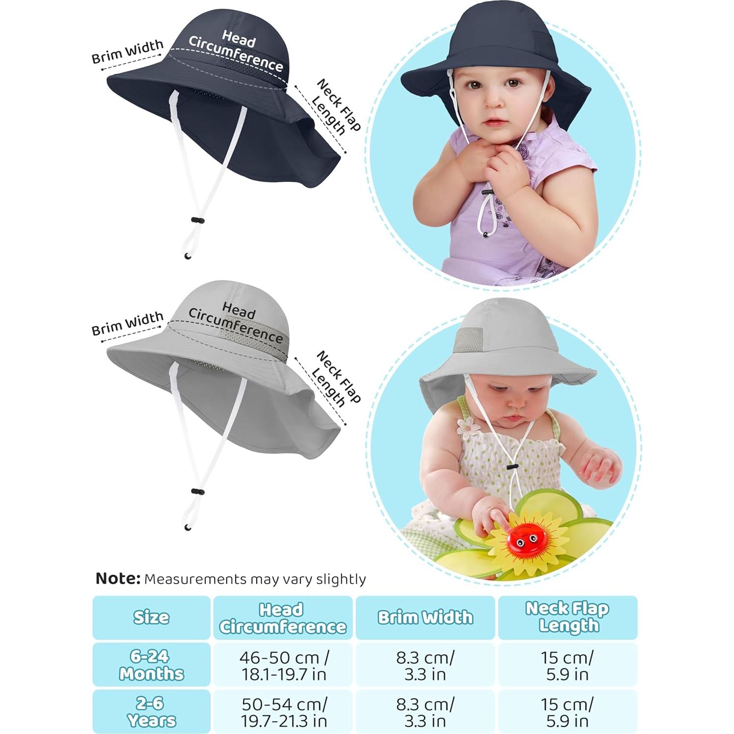 Cooraby Sombrero de Sol UPF 50+ para Bebés 6-24 Meses