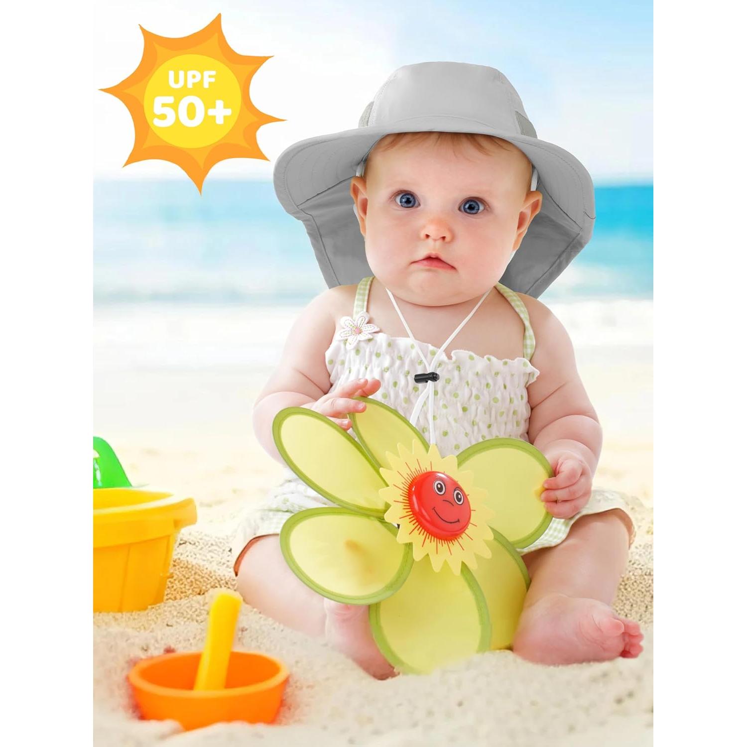 Cooraby Sombrero de Sol UPF 50+ para Bebés 6-24 Meses