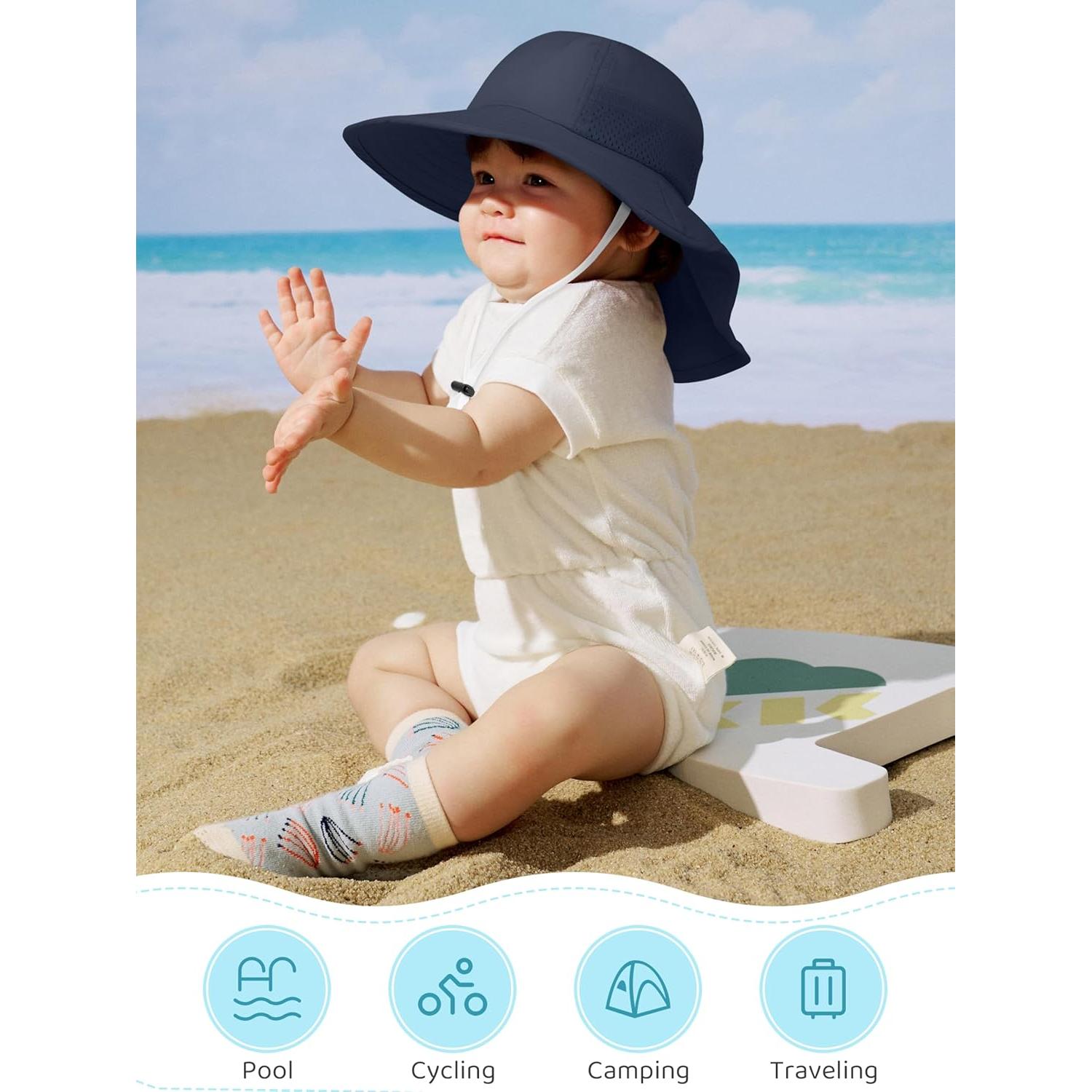 Cooraby Sombrero de Sol UPF 50+ para Bebés 6-24 Meses