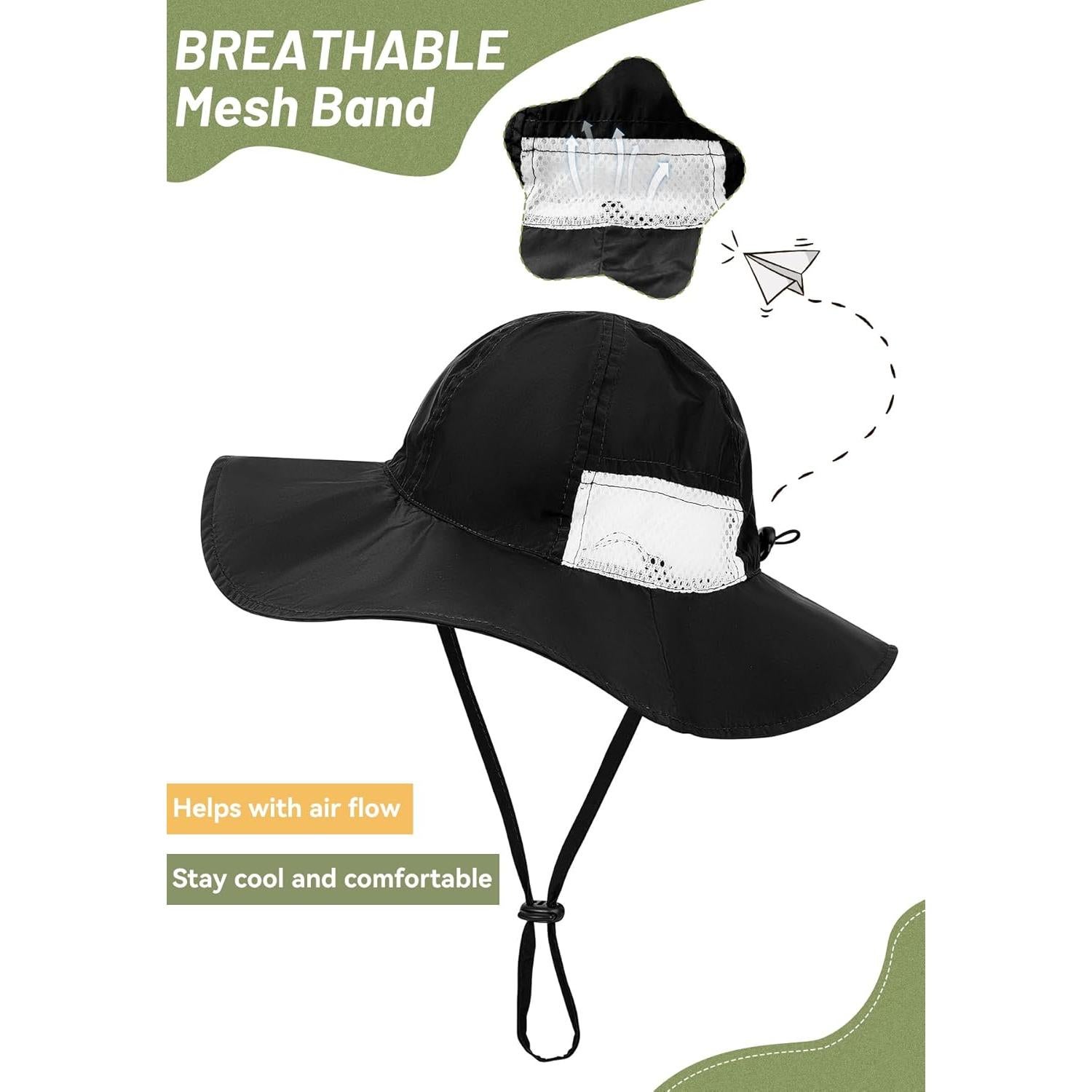 Zando Baby Sun Hat Toddler UPF 50+ Sun Protection Outdoor Breathable Toddler Hats for Boys Girls Summer Beach 0-6T