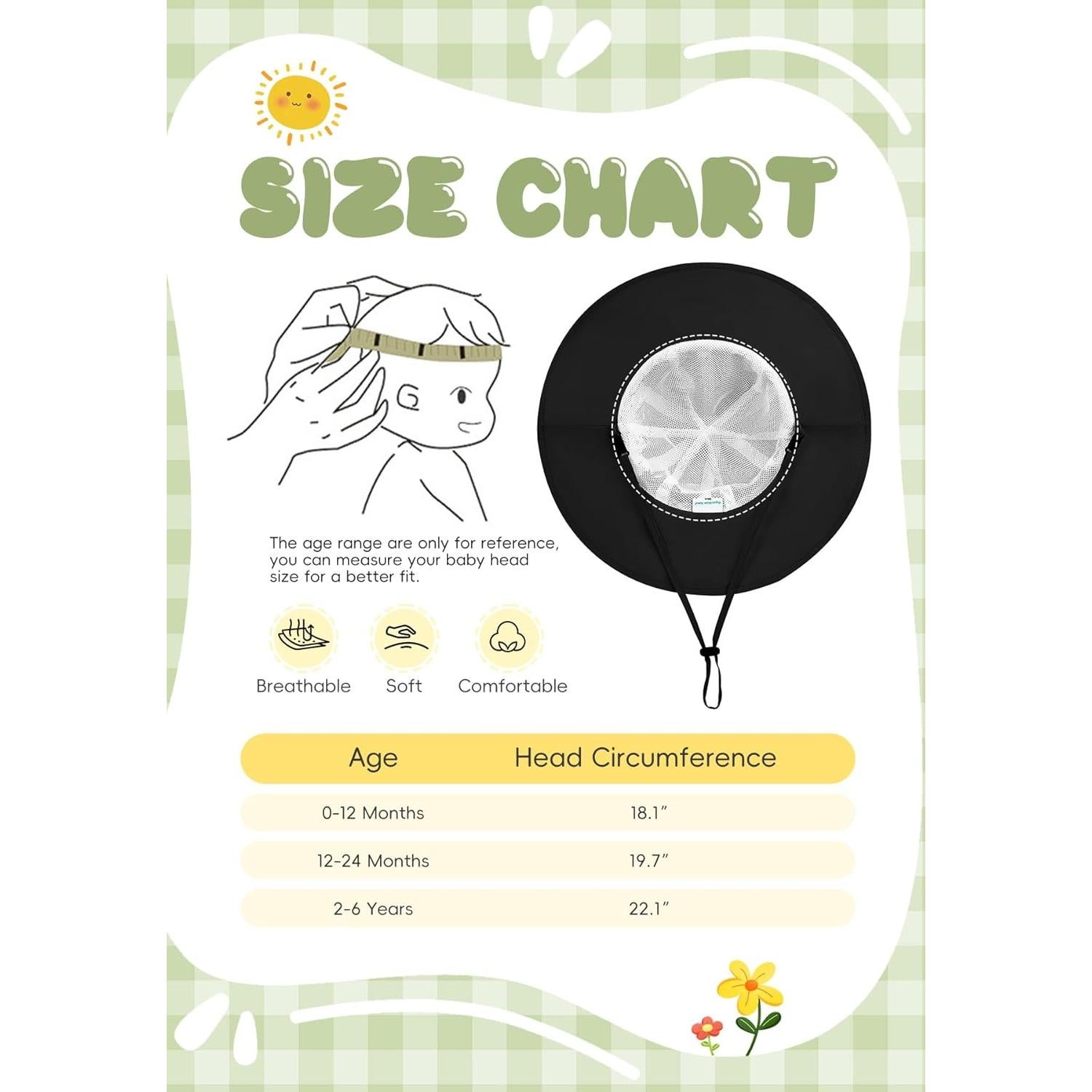 Zando Baby Sun Hat Toddler UPF 50+ Sun Protection Outdoor Breathable Toddler Hats for Boys Girls Summer Beach 0-6T