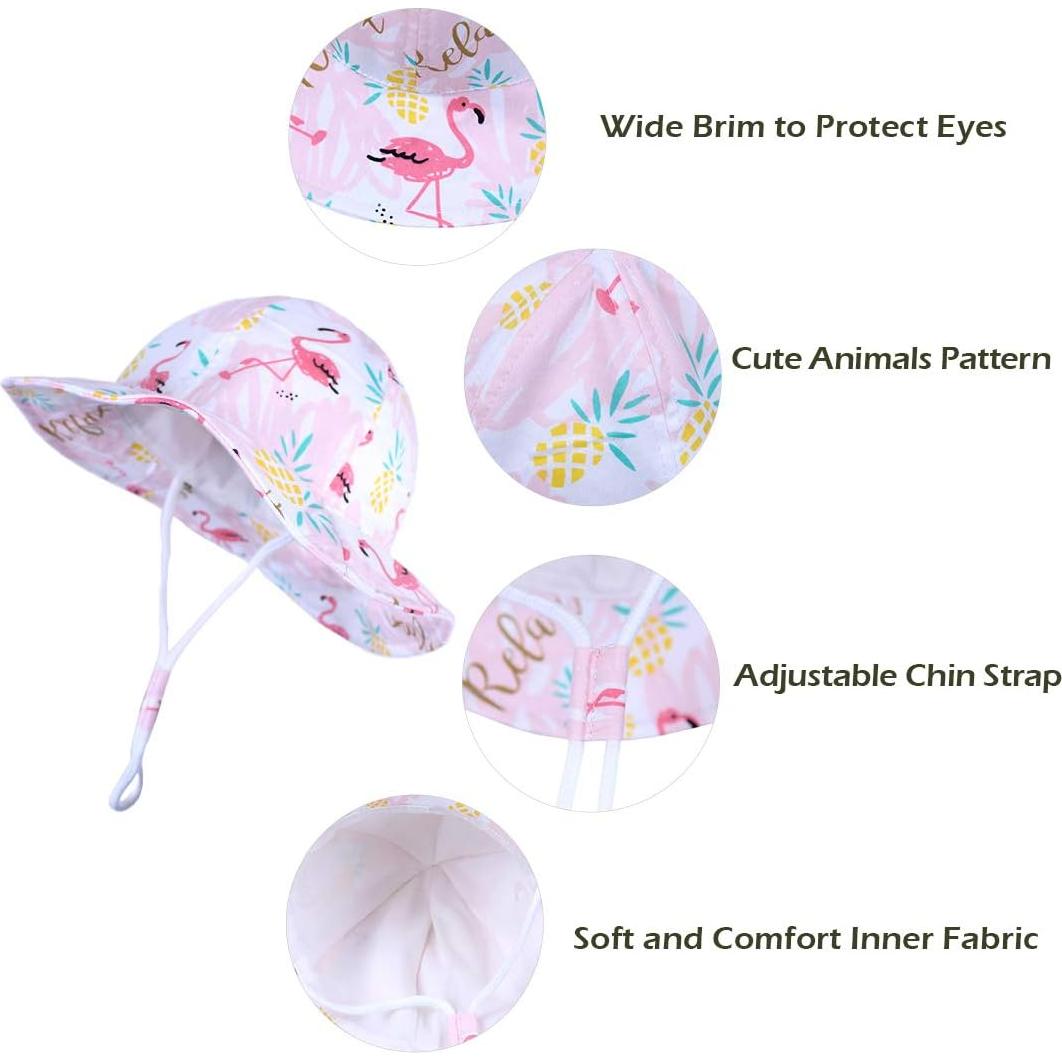 Sombrero de Sol para Bebé Niña Durio UPF 50+ Flamenco Rosa