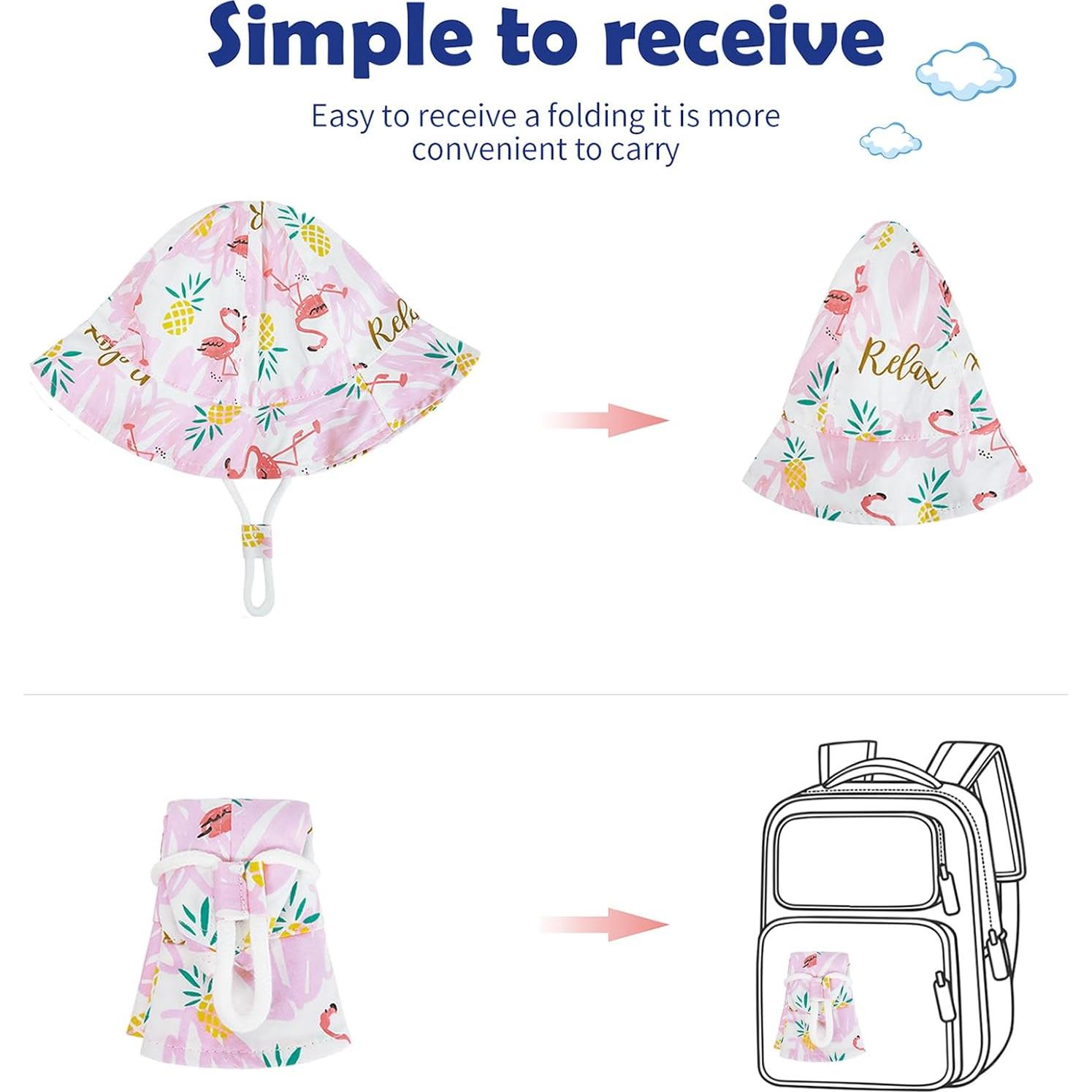 Sombrero de Sol para Bebé Niña Durio UPF 50+ Flamenco Rosa