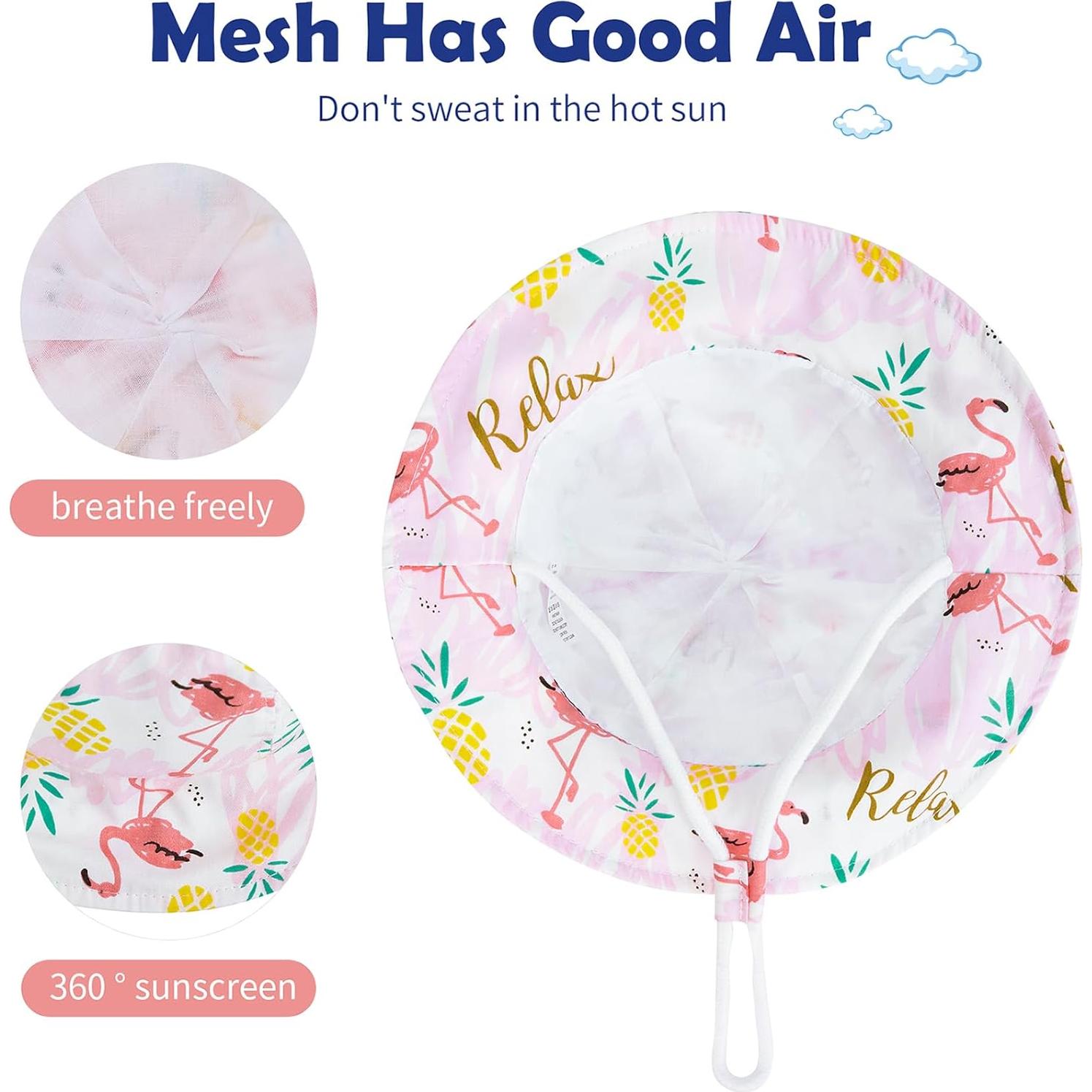 Sombrero de Sol para Bebé Niña Durio UPF 50+ Flamenco Rosa