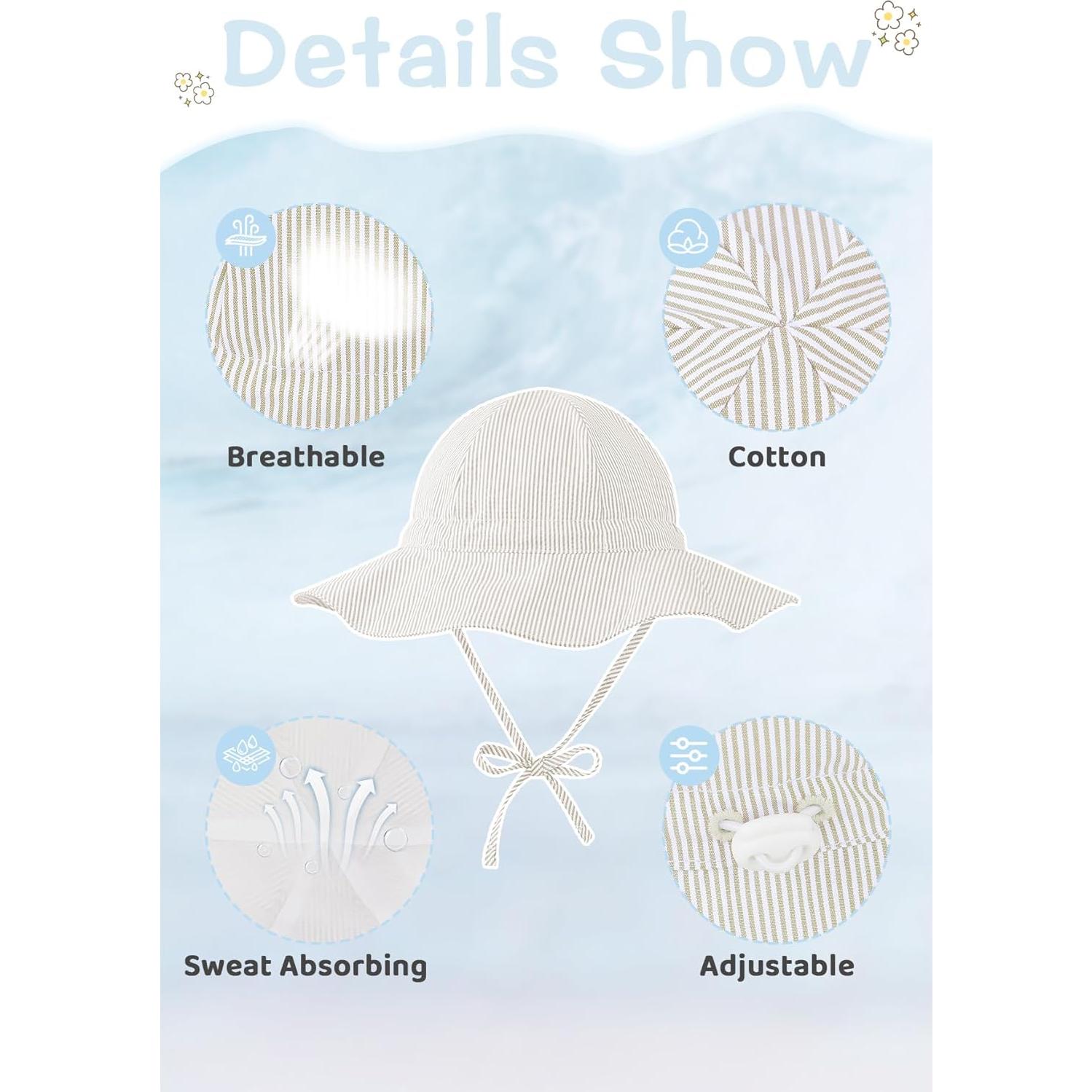 Sombrero de Sol Zando para Bebé con Gafas UPF 50+ Beige