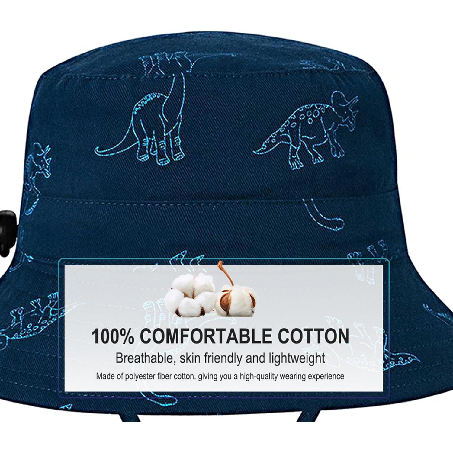 Sombrero de Sol para Bebé Dinosaurio UPF 50+ Ajustable