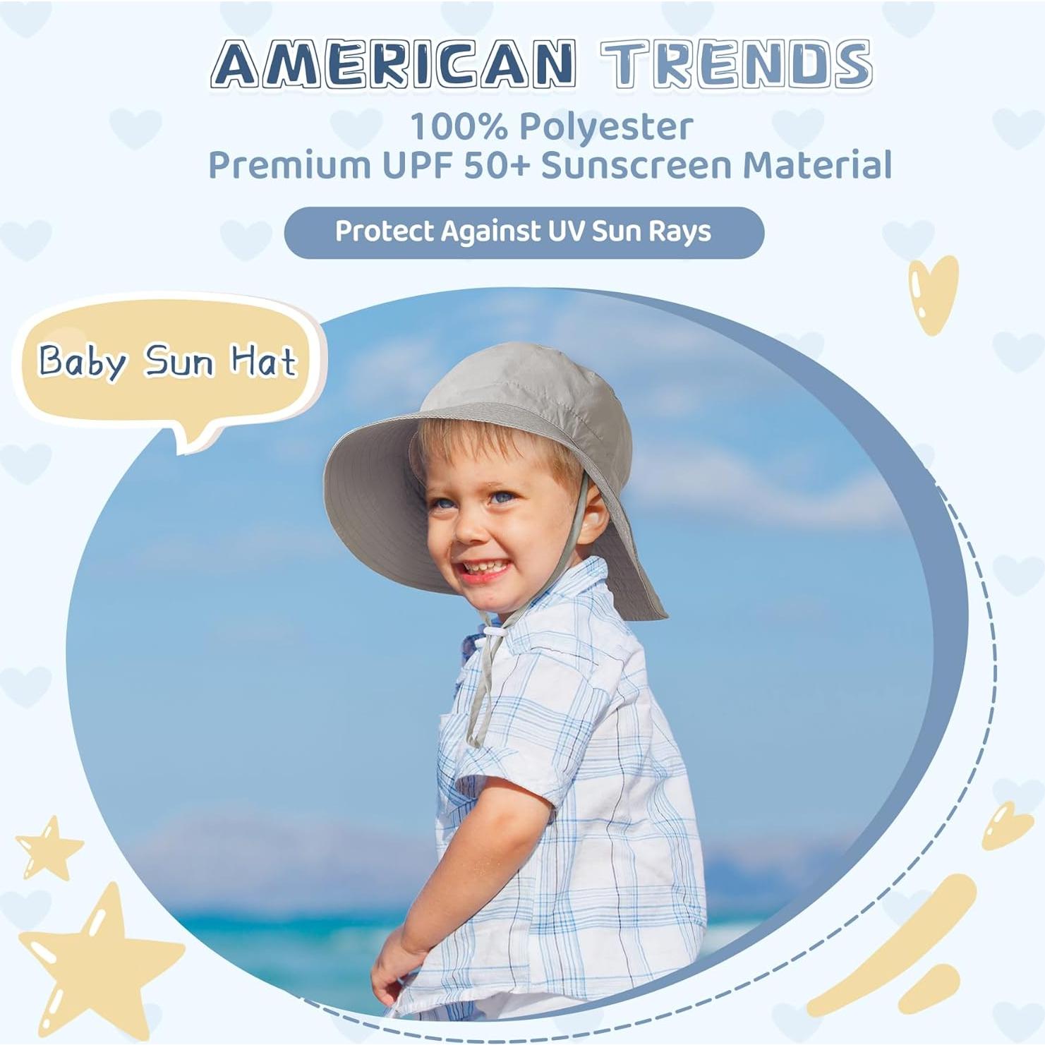 Sombrero de Sol UPF 50+ American Trends para Bebés 0-5 Años