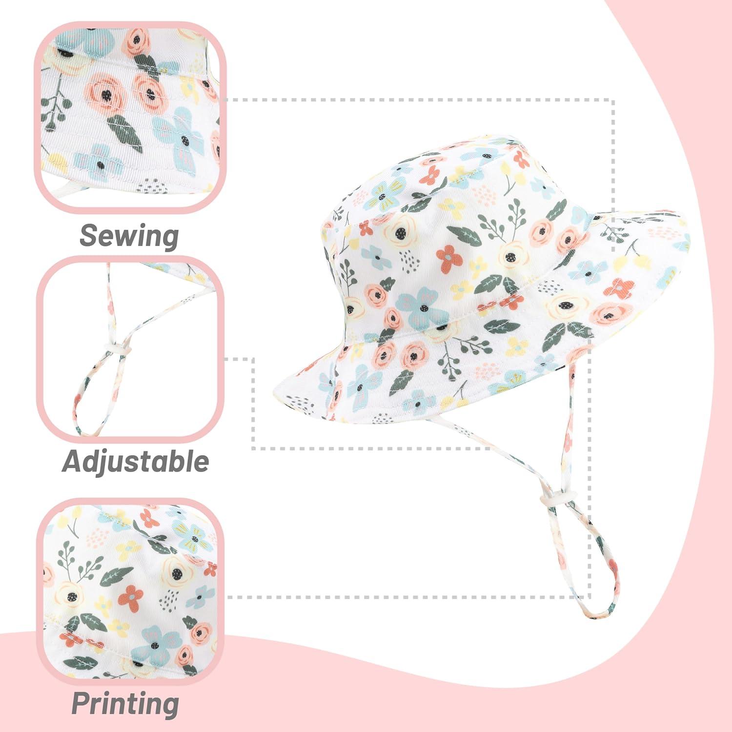 Sombrero de sol para bebé BU-001, UPF 50+, 0-4 años