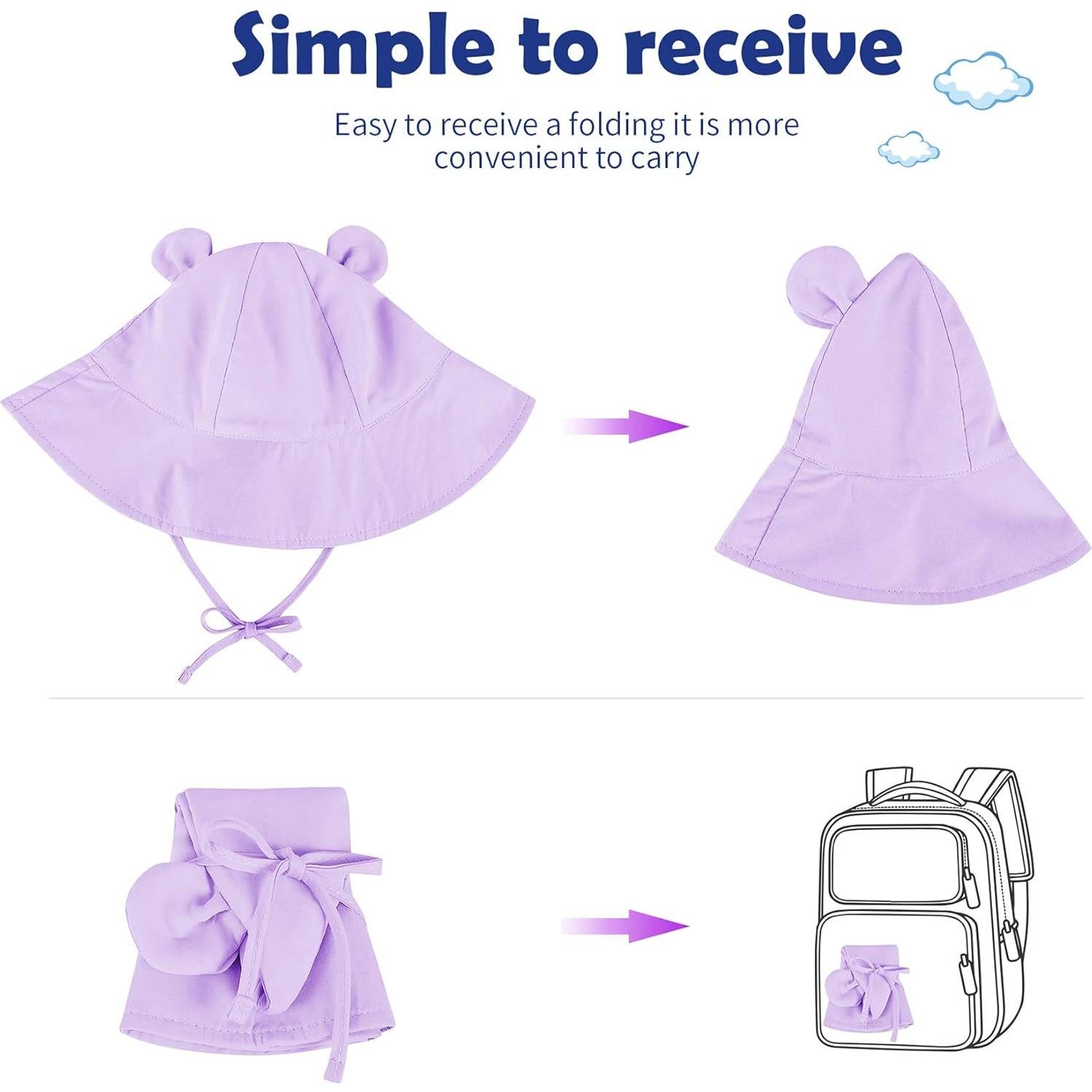 Sombrero de sol Zando para bebé UPF 50+ ajustable 0-4 años